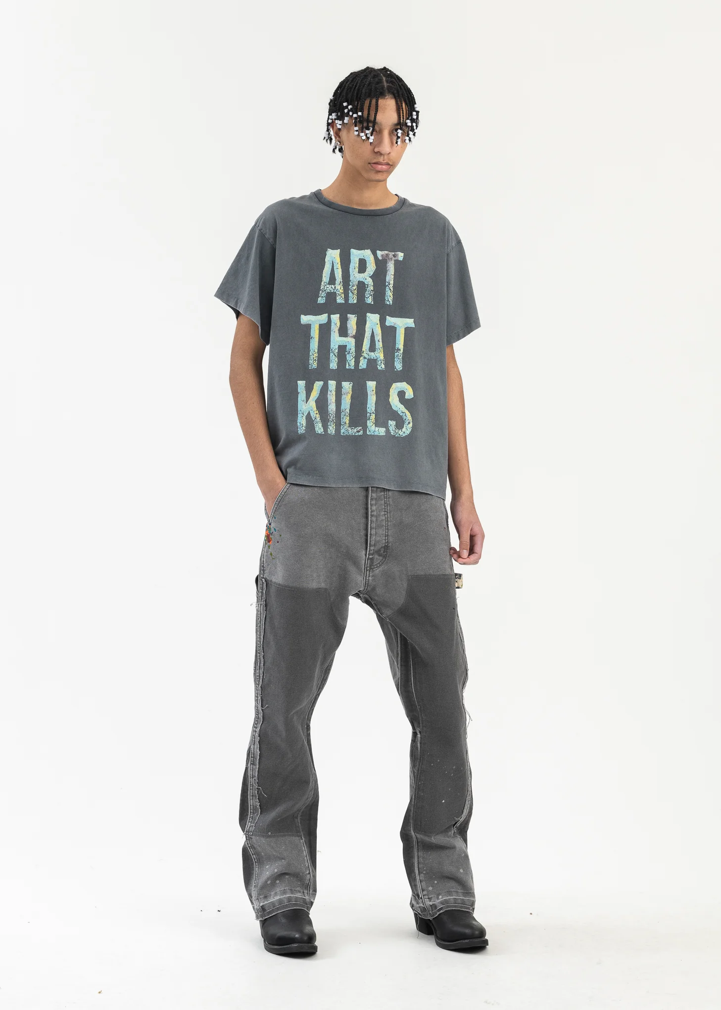 Broken Art That Kills Vintage Grey Tee - Image 5