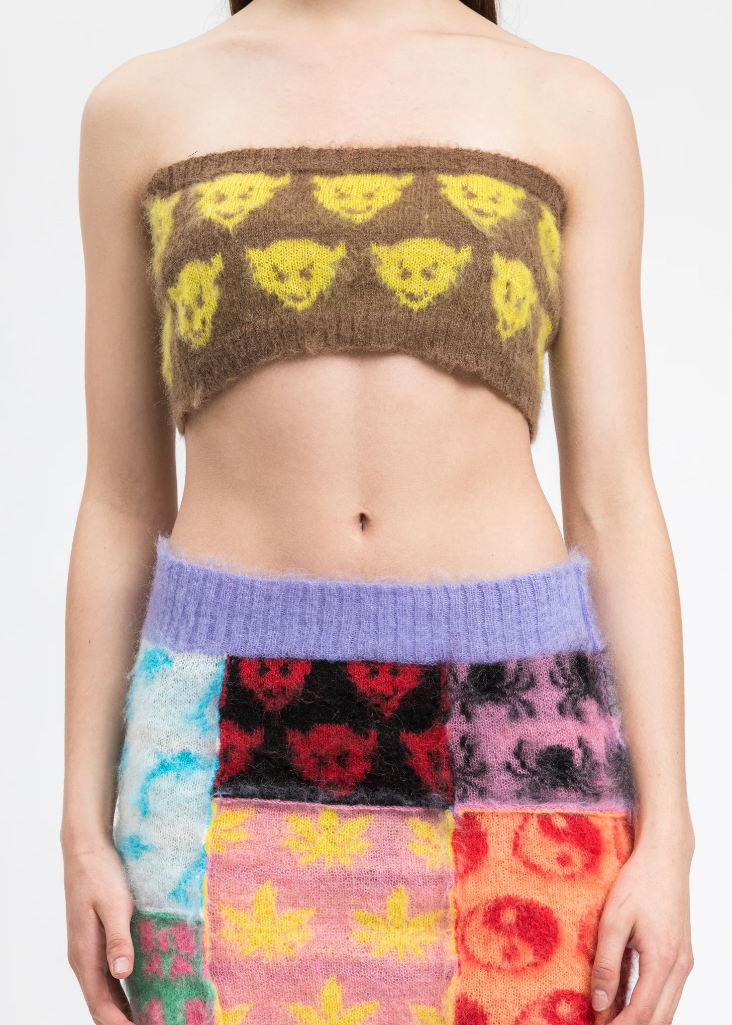Brown And Yellow Mohair Devil Tube Bra - Image 2