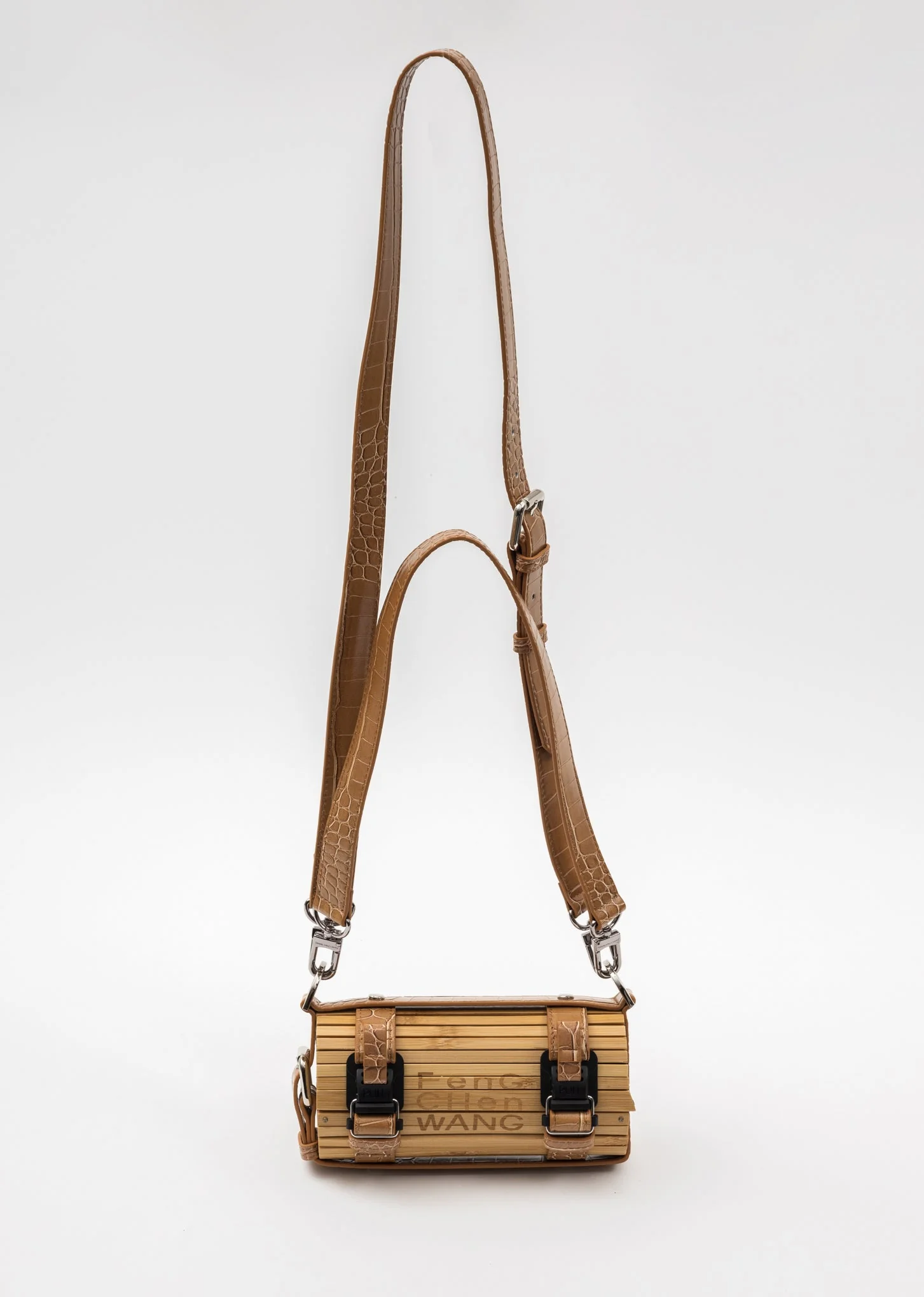 Brown Croco Bamboo Bag