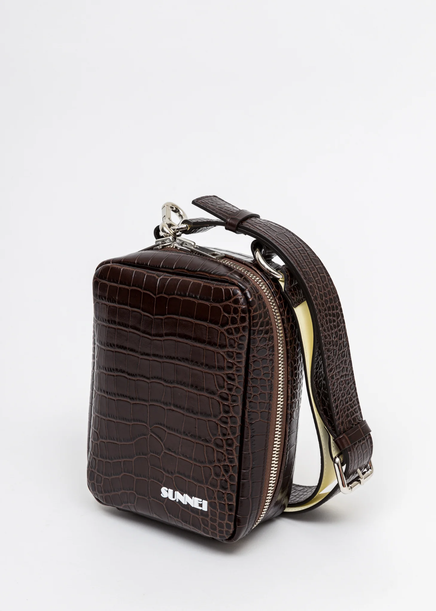 Brown Croco Shoulder Bag - Image 3
