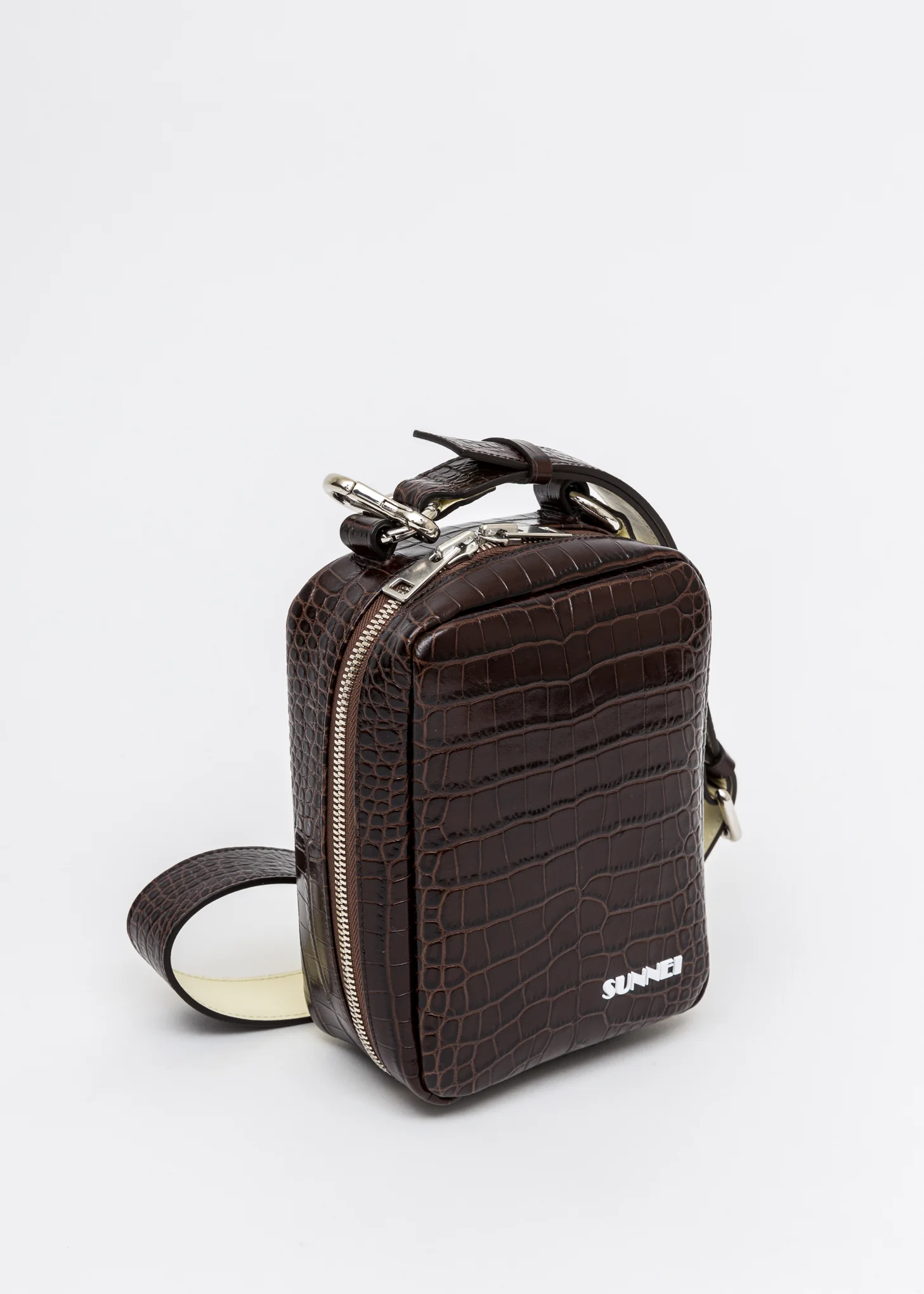 Brown Croco Shoulder Bag - Image 4