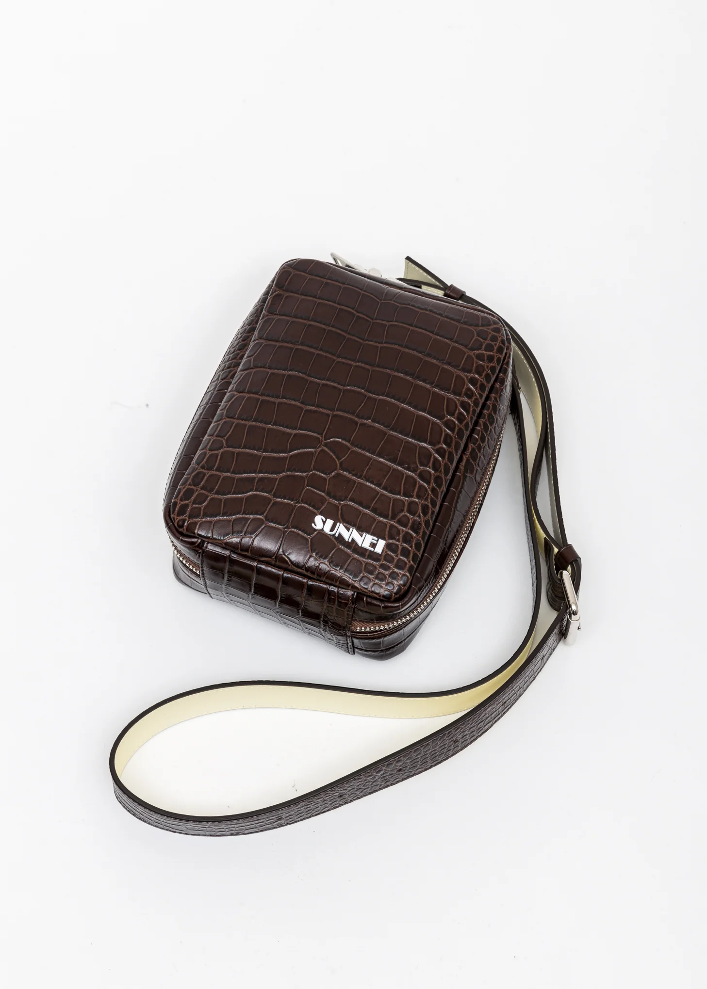 Brown Croco Shoulder Bag