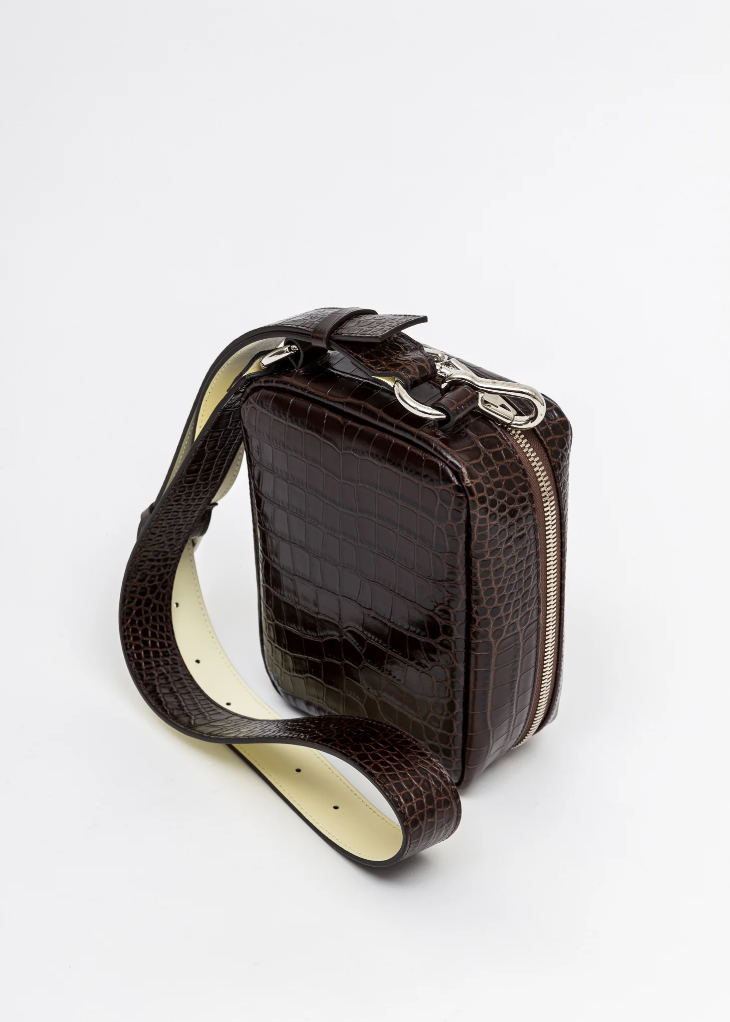 Brown Croco Shoulder Bag - Image 6