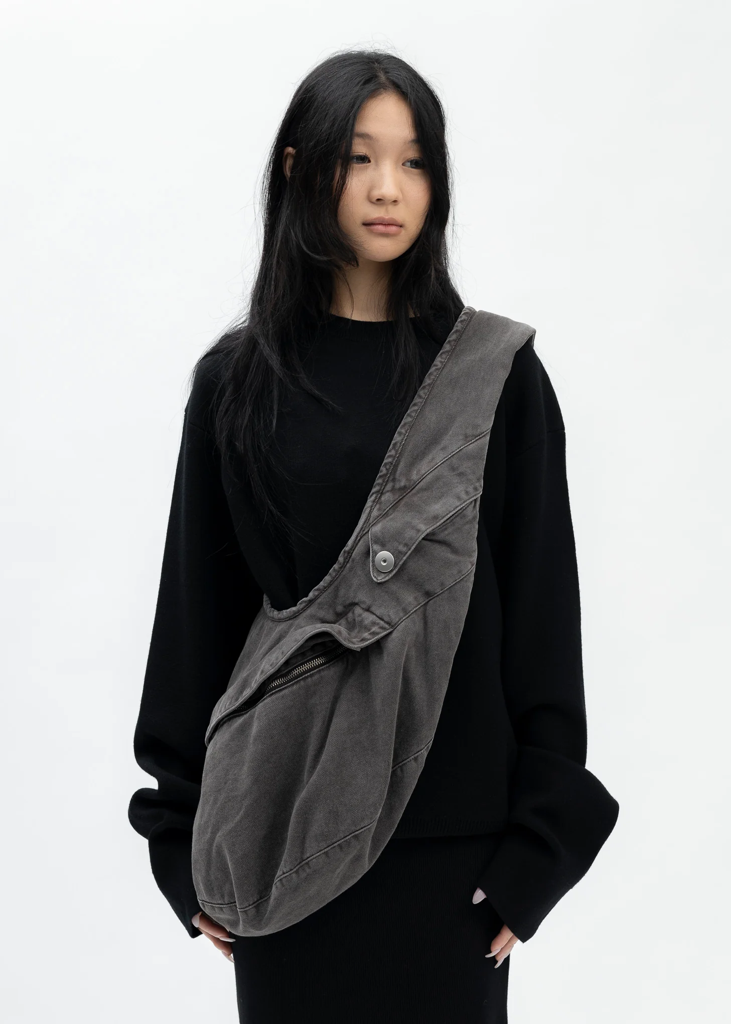BROWN DYED DENIM MIDI LIDIA BAG - Image 3