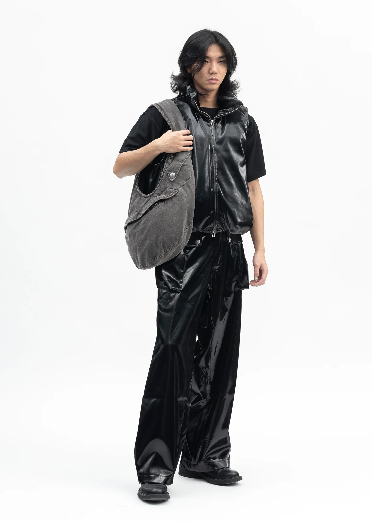 BROWN DYED DENIM MIDI LIDIA BAG - Image 4
