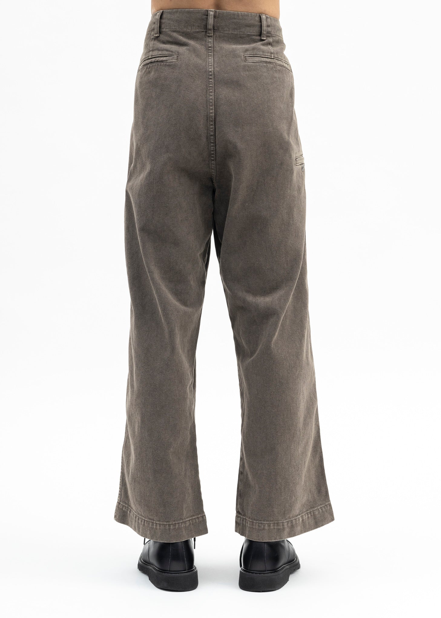 BROWN DYED DENIM TROTTI BAGGY TROUSERS - Image 3