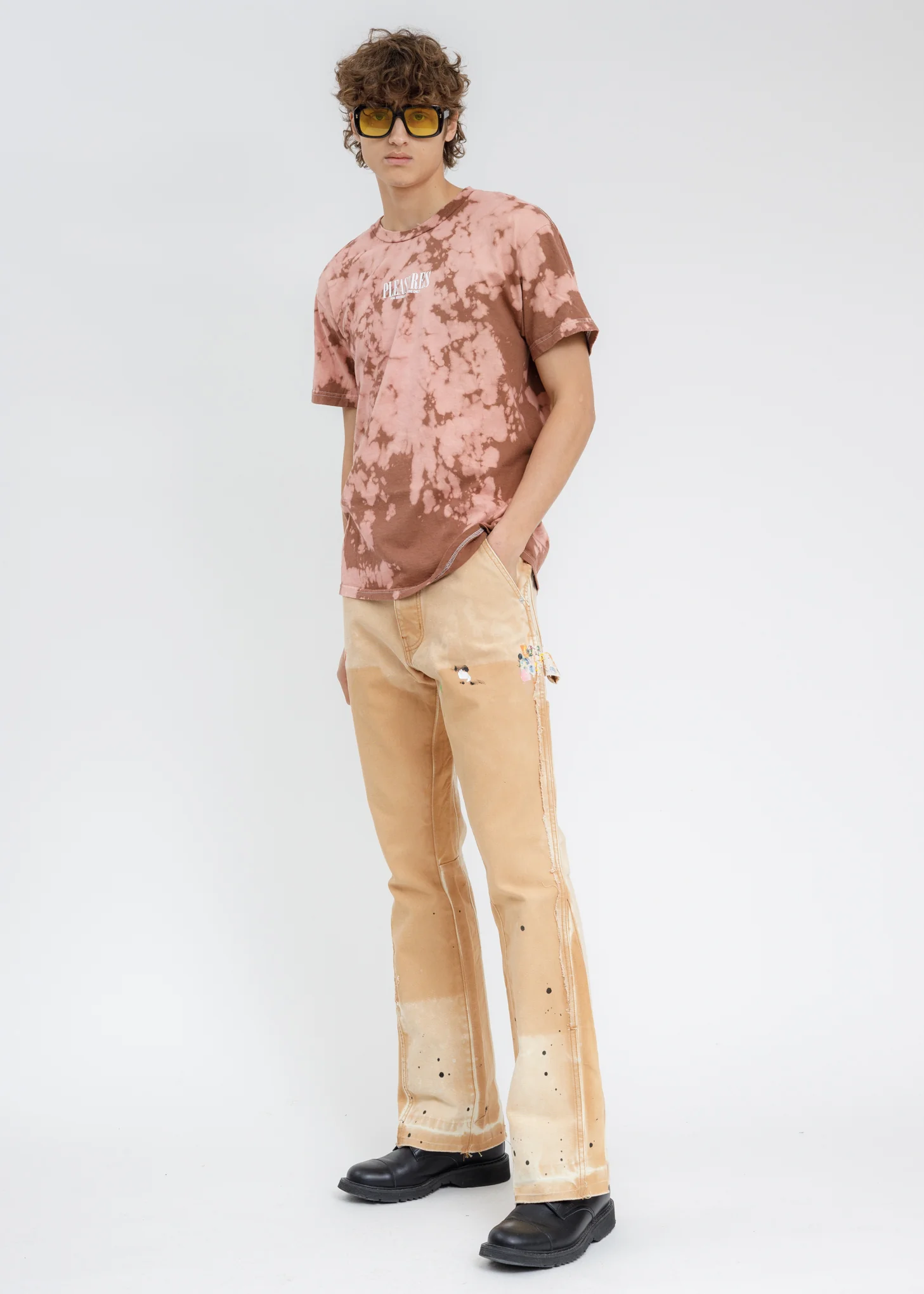 Brown Dyed Trip T-Shirt - Image 6