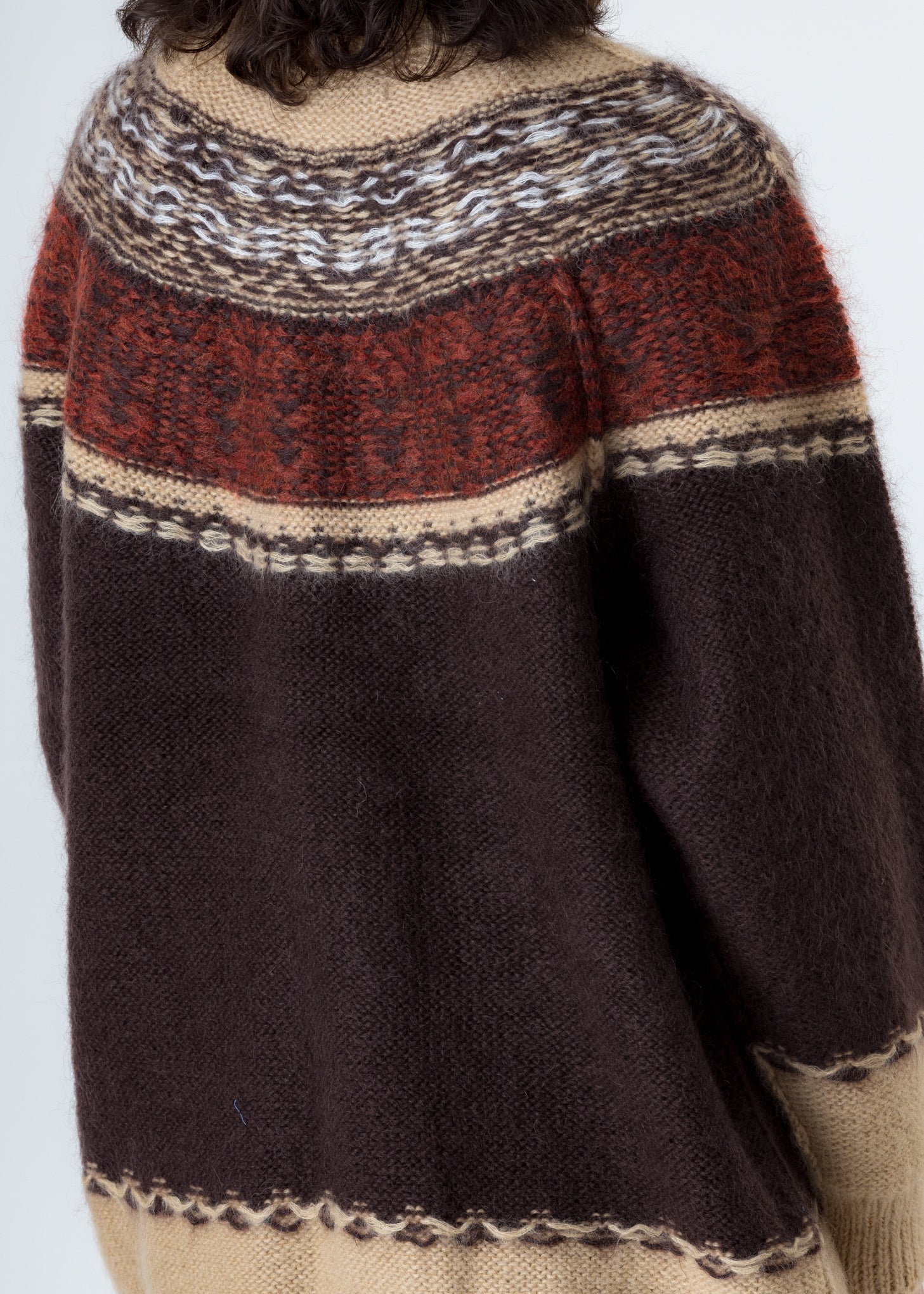 Brown Greetek Inside Out Reversible Mohair Hand Knit - Image 5