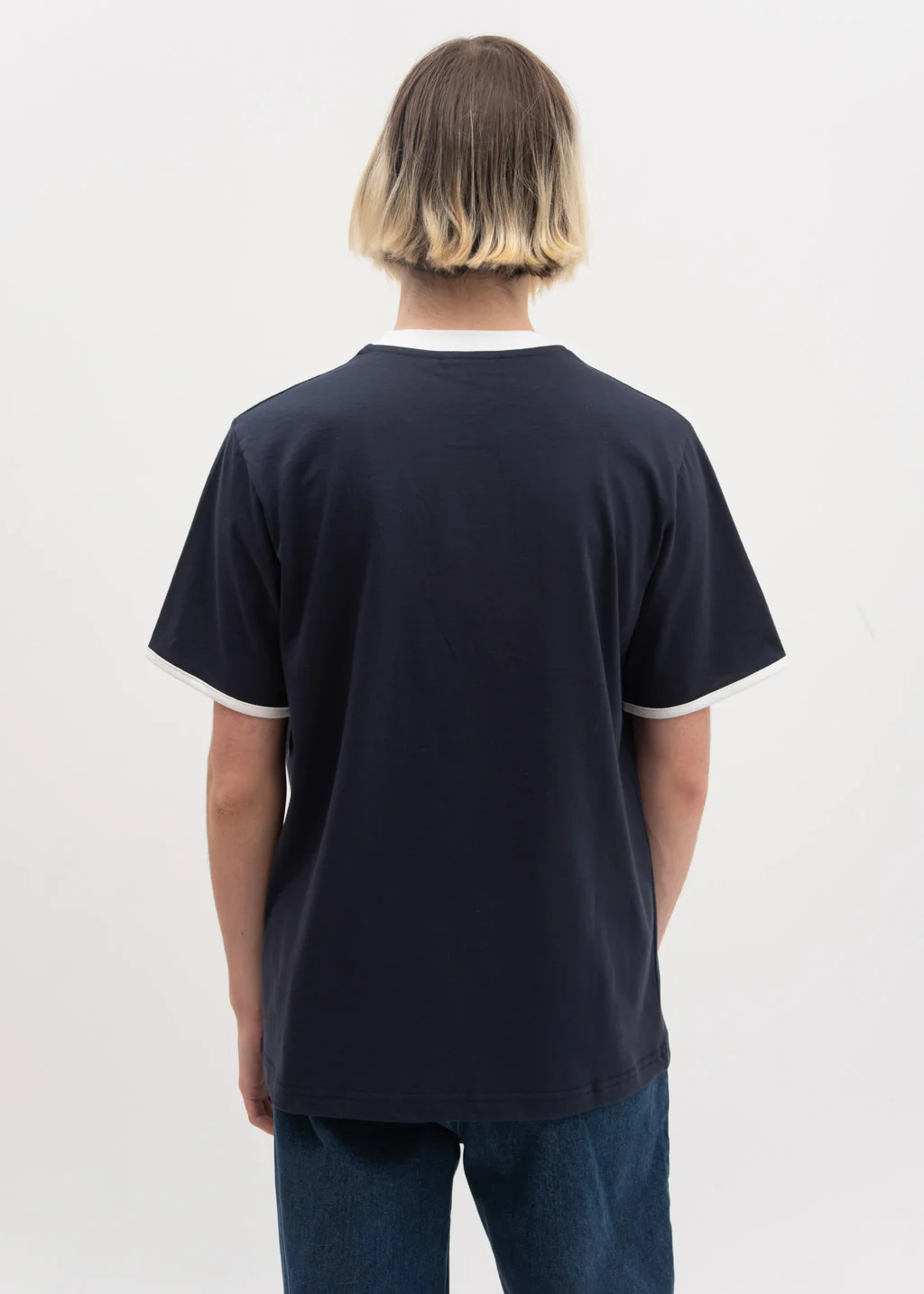 Navy Hem T-Shirt with Print - Image 3