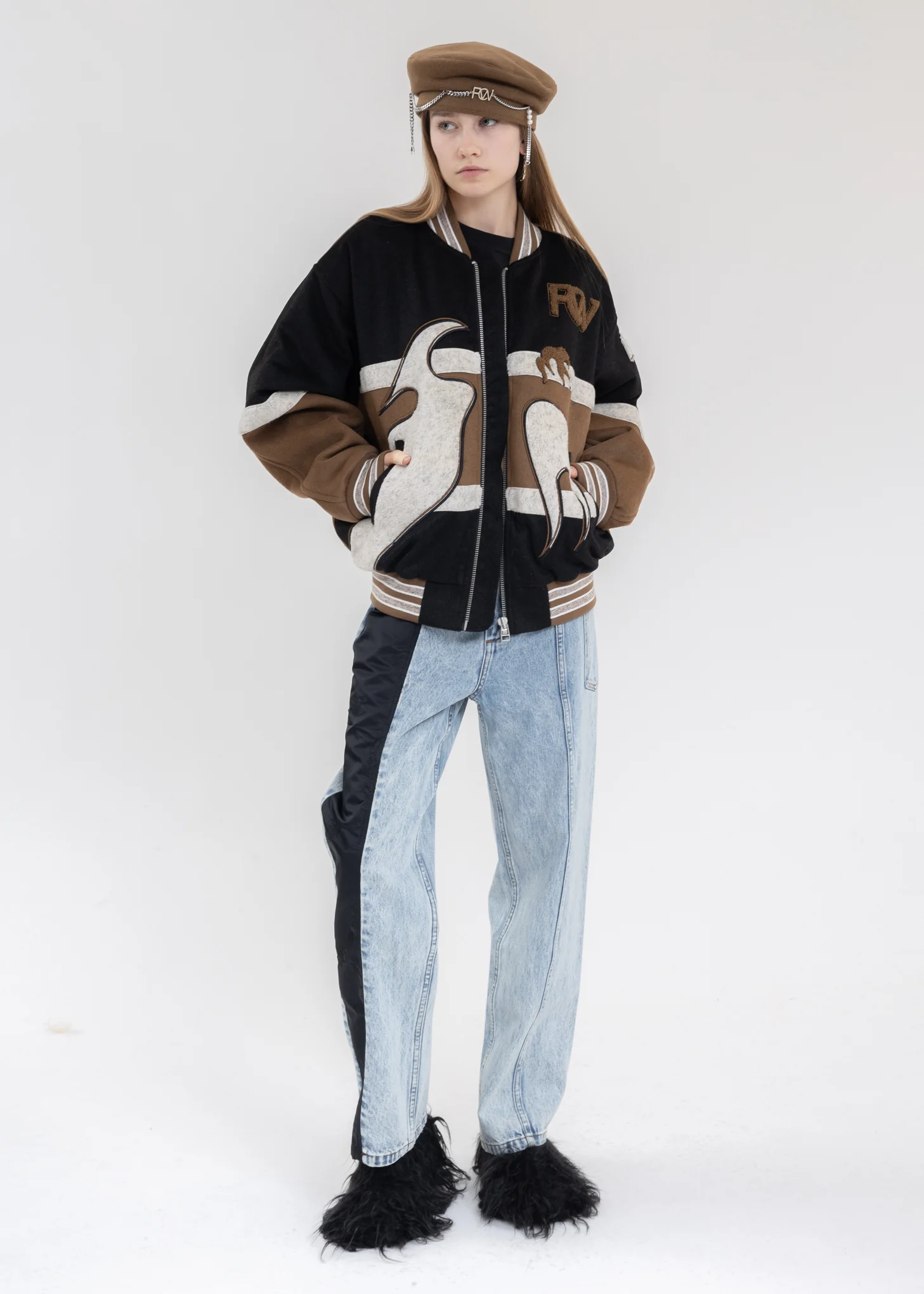 Brown Metal Embellishment Beret - Image 5