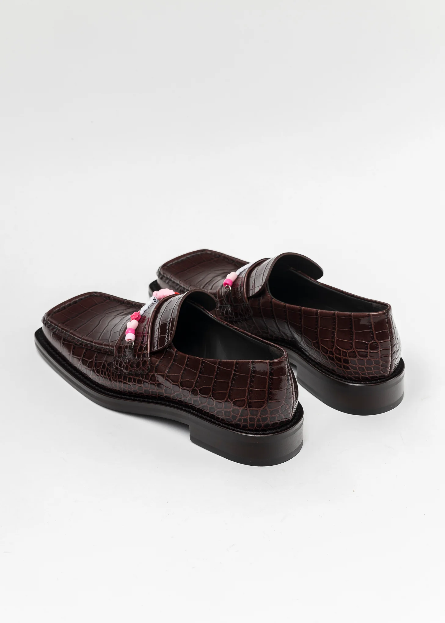 BROWN / MULTI BEADED SQUARE TOE LOAFER - Image 5