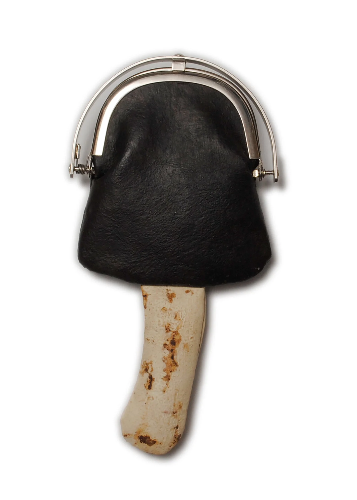 Brown MUSHROOM LEATHER MINI Brooch - Image 4