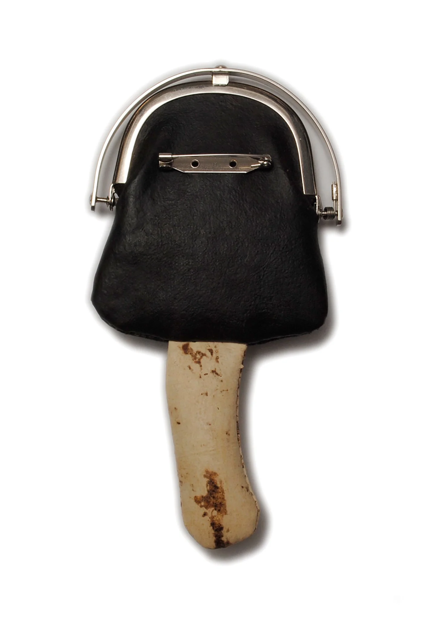 Brown MUSHROOM LEATHER MINI Brooch - Image 5