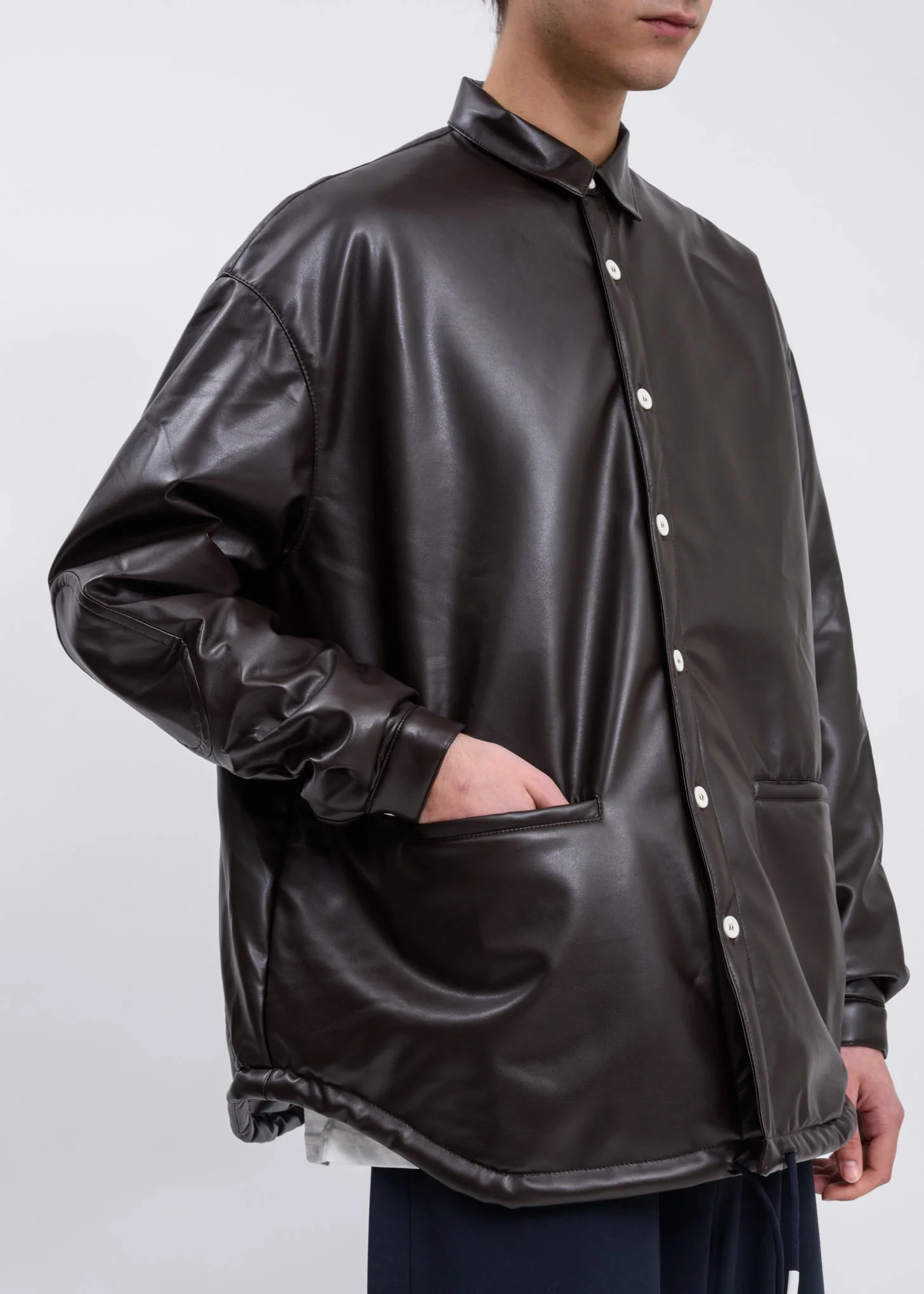 Brown Over Padded Shirt - Image 3