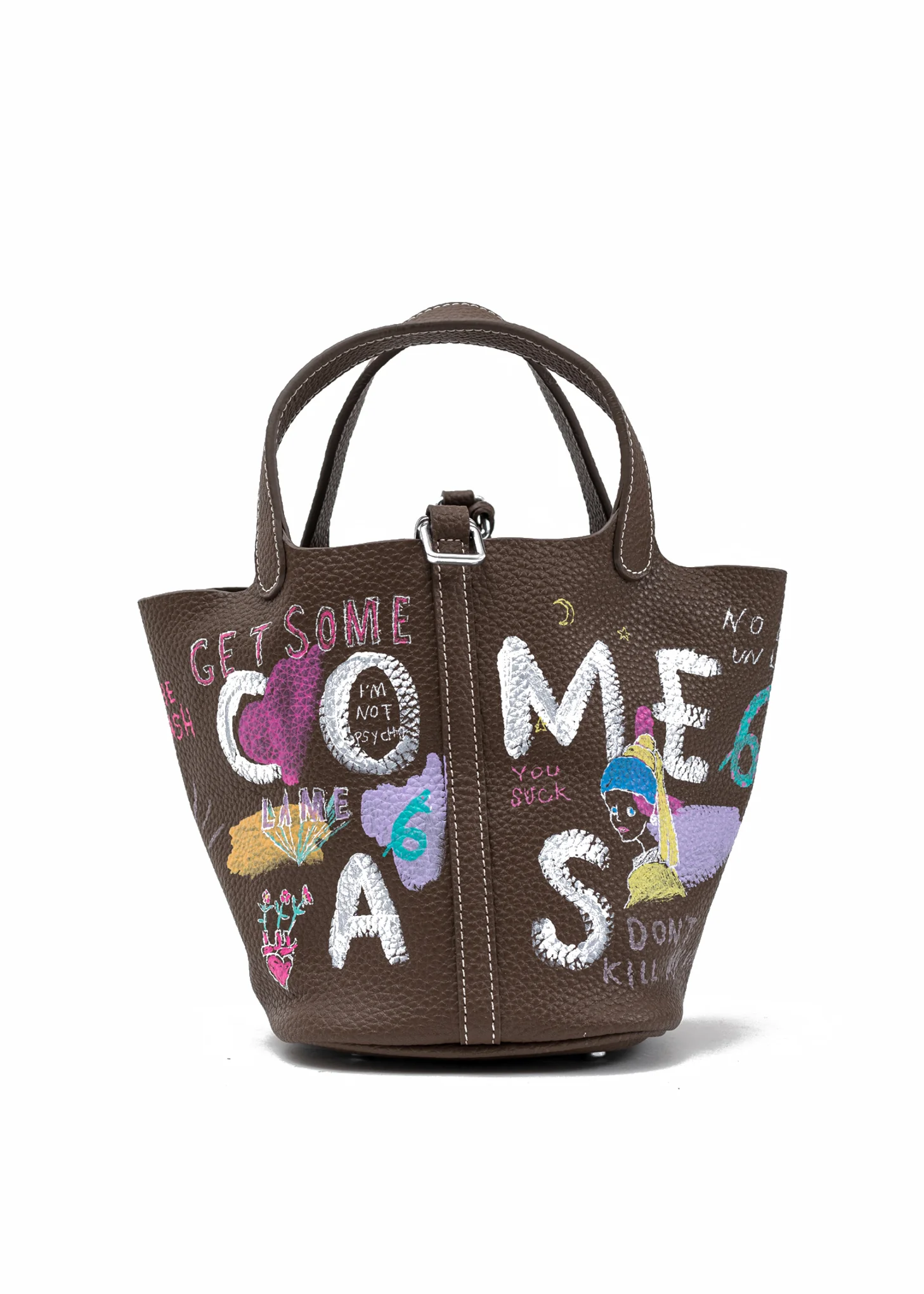 Brown Paint Cube Bag (Small) -Girl With Pearl Earring -Preorder