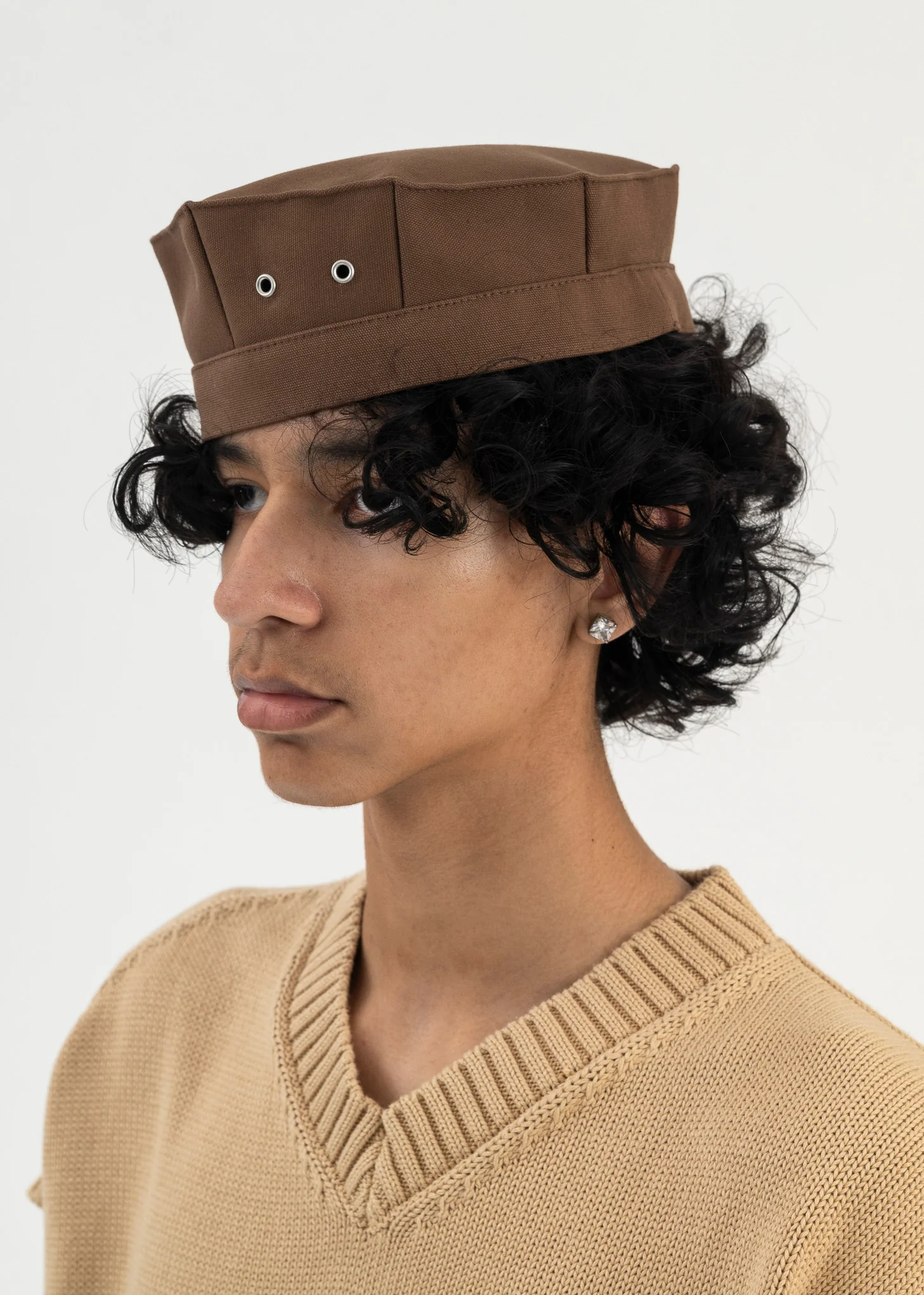 Brown Paneled Hat - Image 3