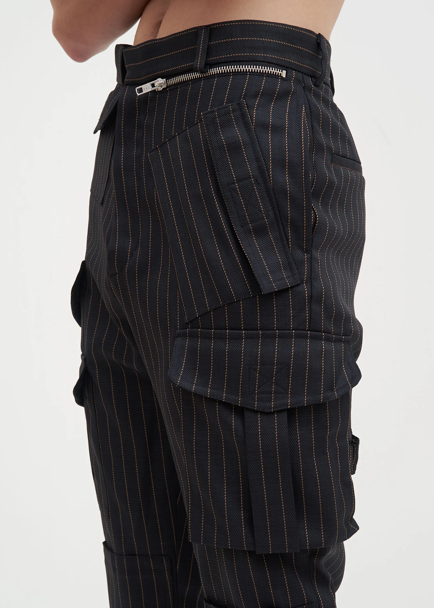 Brown Pinstripe Storm Trouser - Image 3