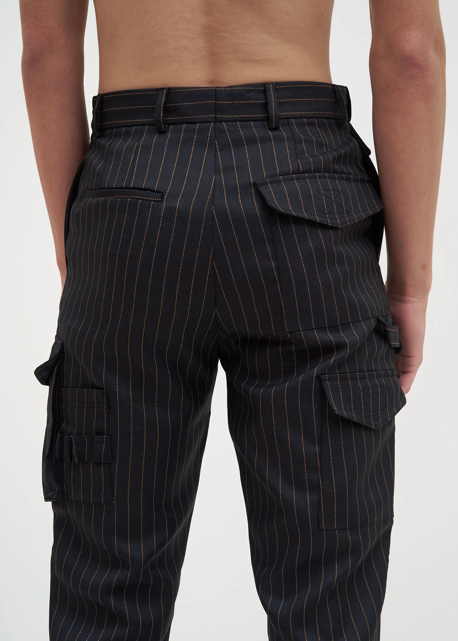 Brown Pinstripe Storm Trouser - Image 4