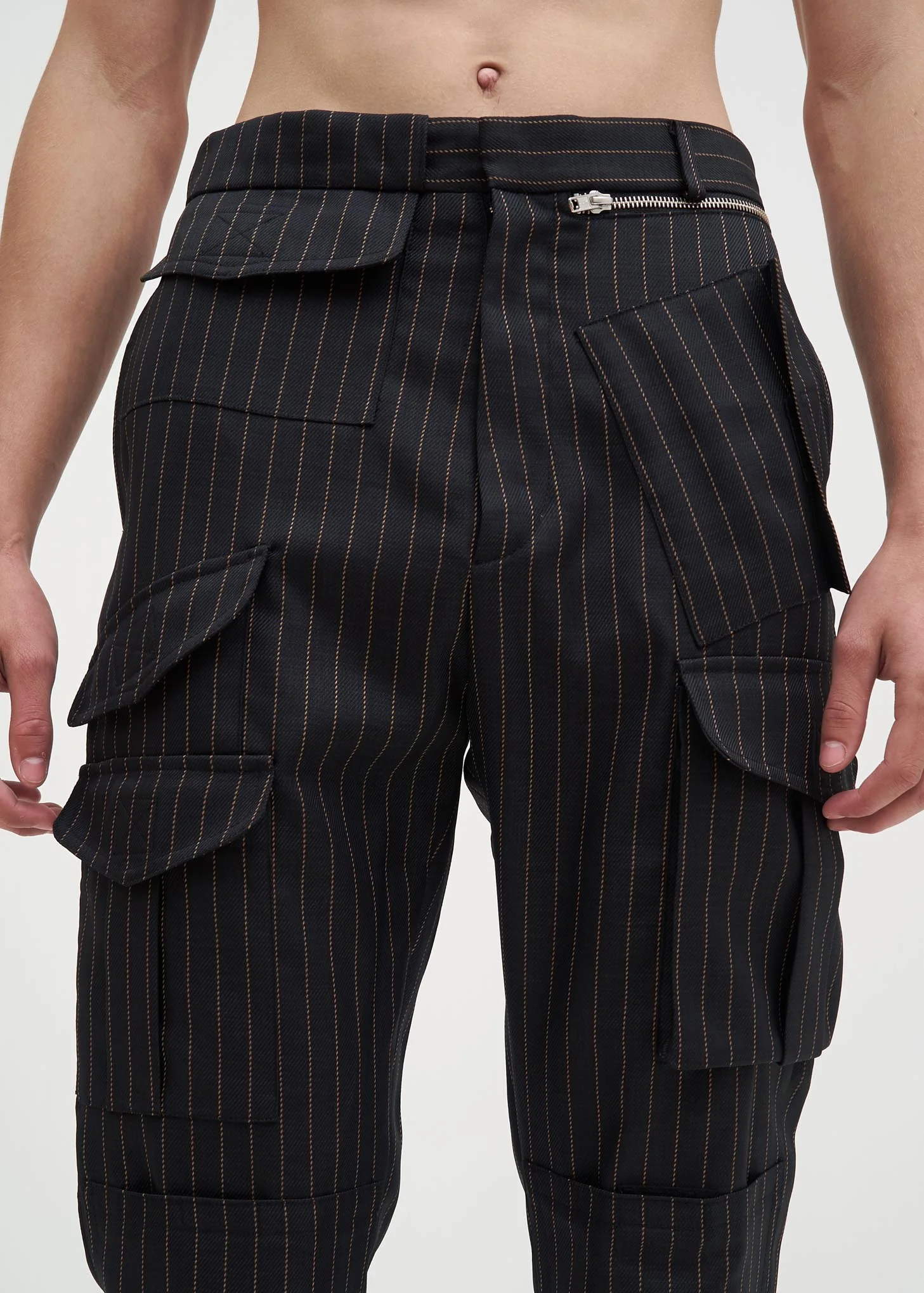 Brown Pinstripe Storm Trouser - Image 5