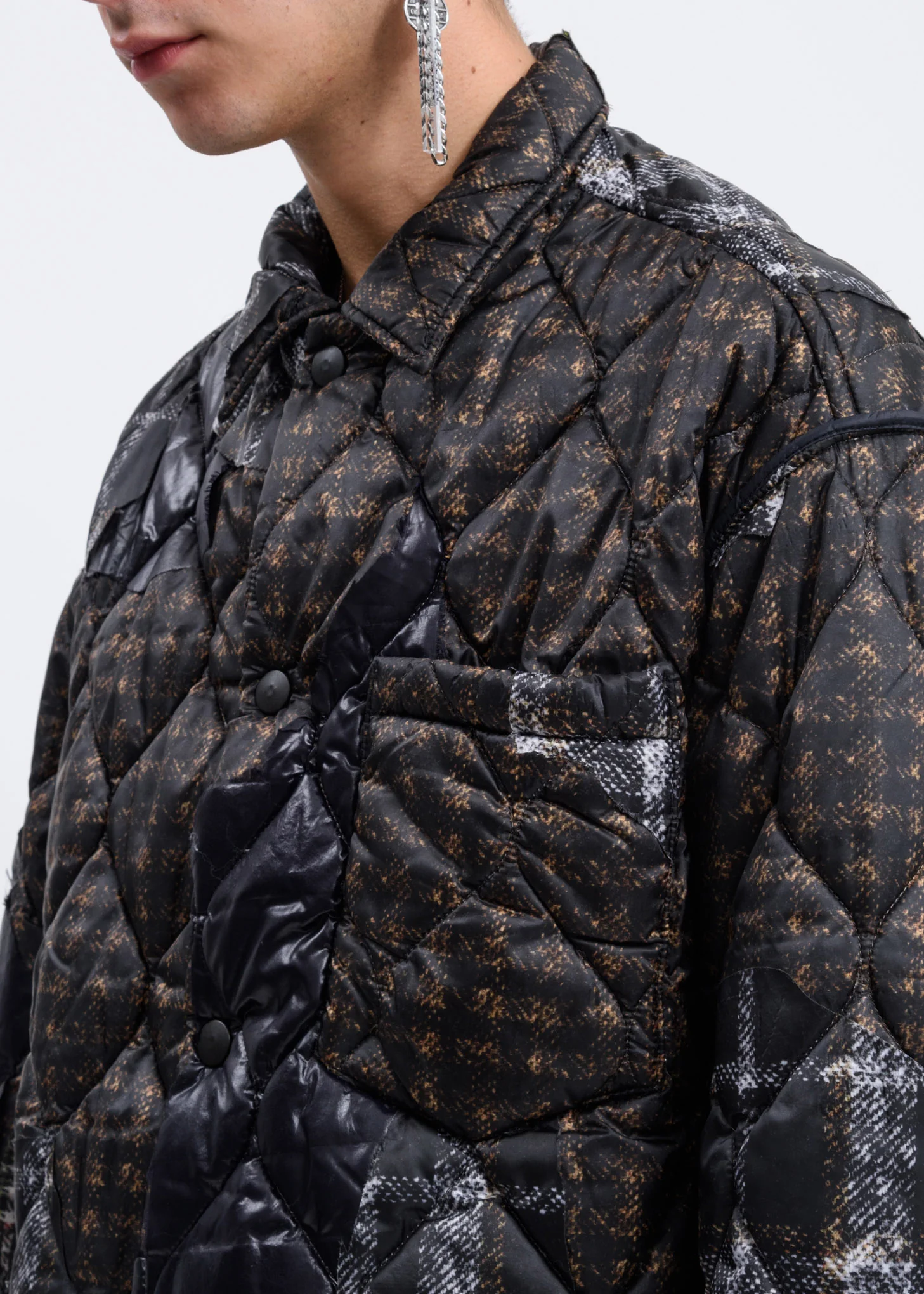 Brown Quilted Puffer Jacket - Image 2