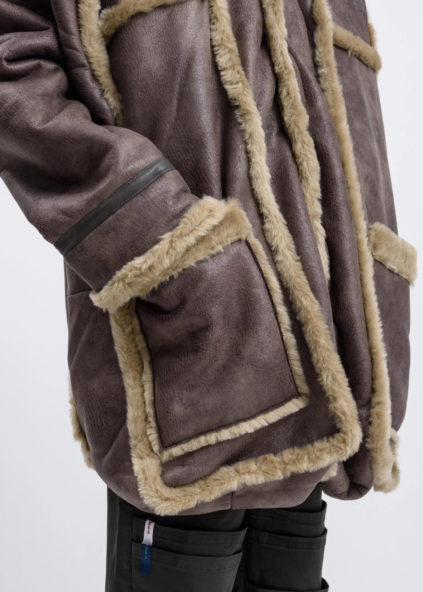Brown Shearling Pop-Up Coat - Image 2