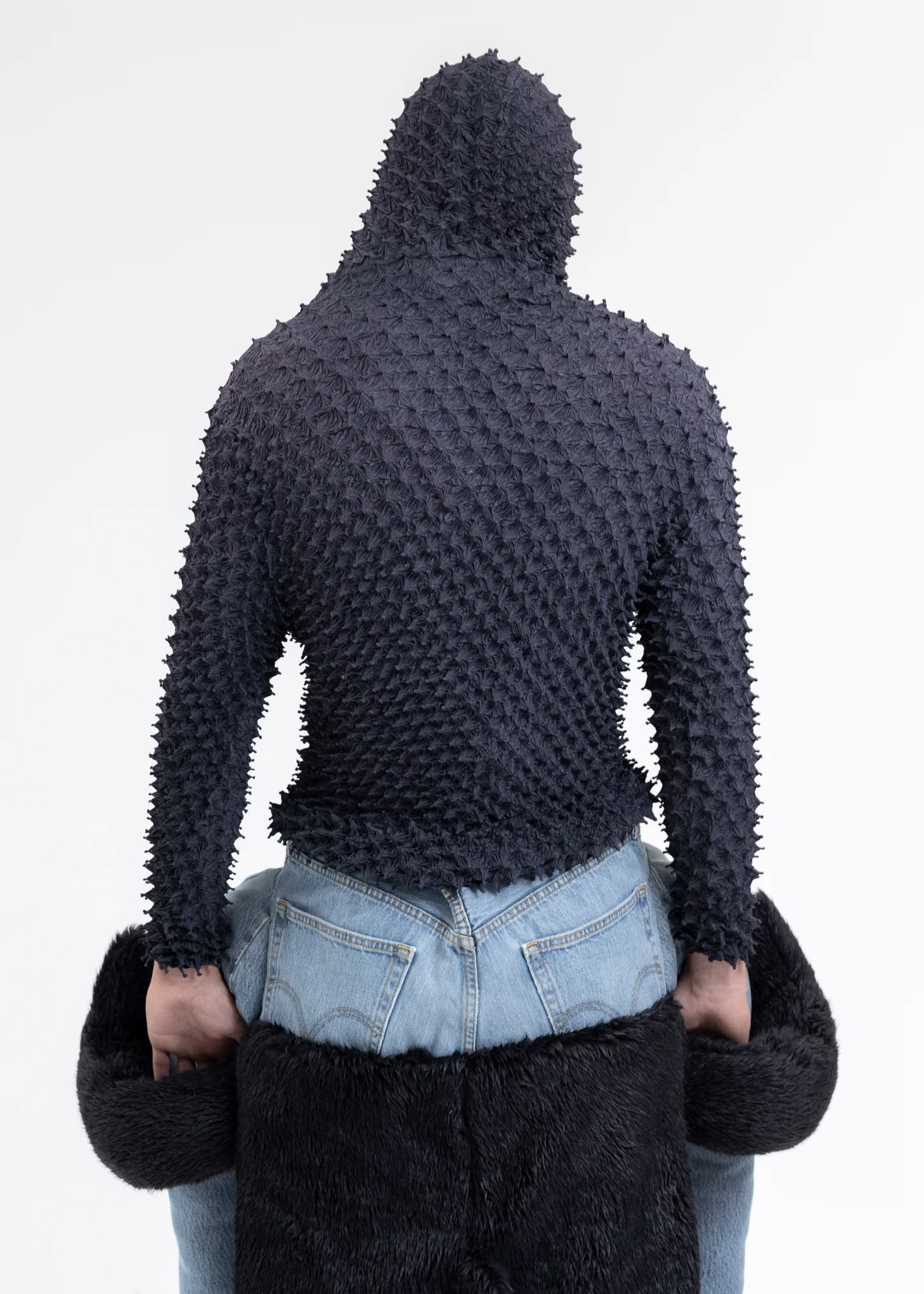 BROWN "SHIBORI" OVERSIZED HOODIE - Image 4