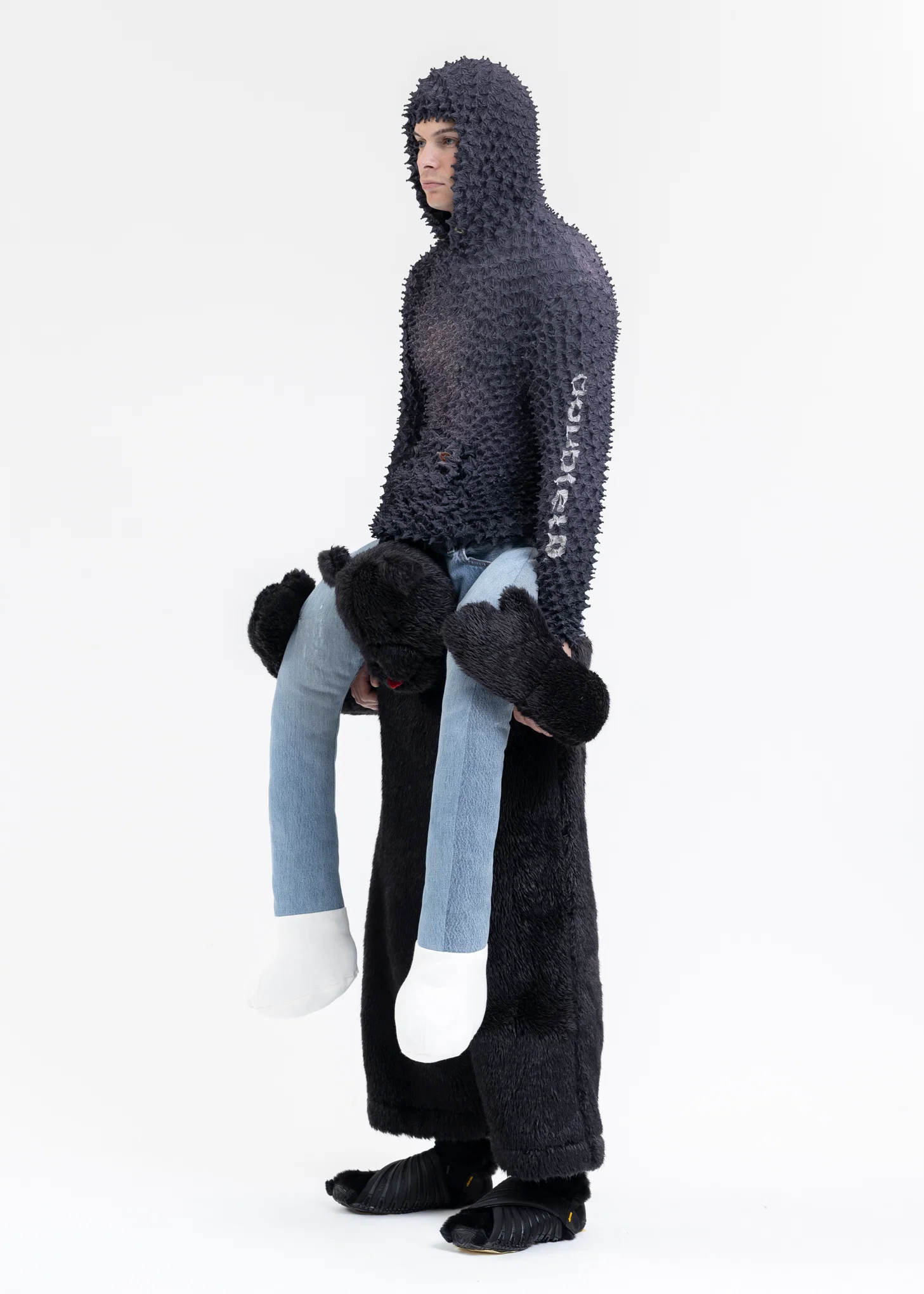 BROWN "SHIBORI" OVERSIZED HOODIE - Image 6