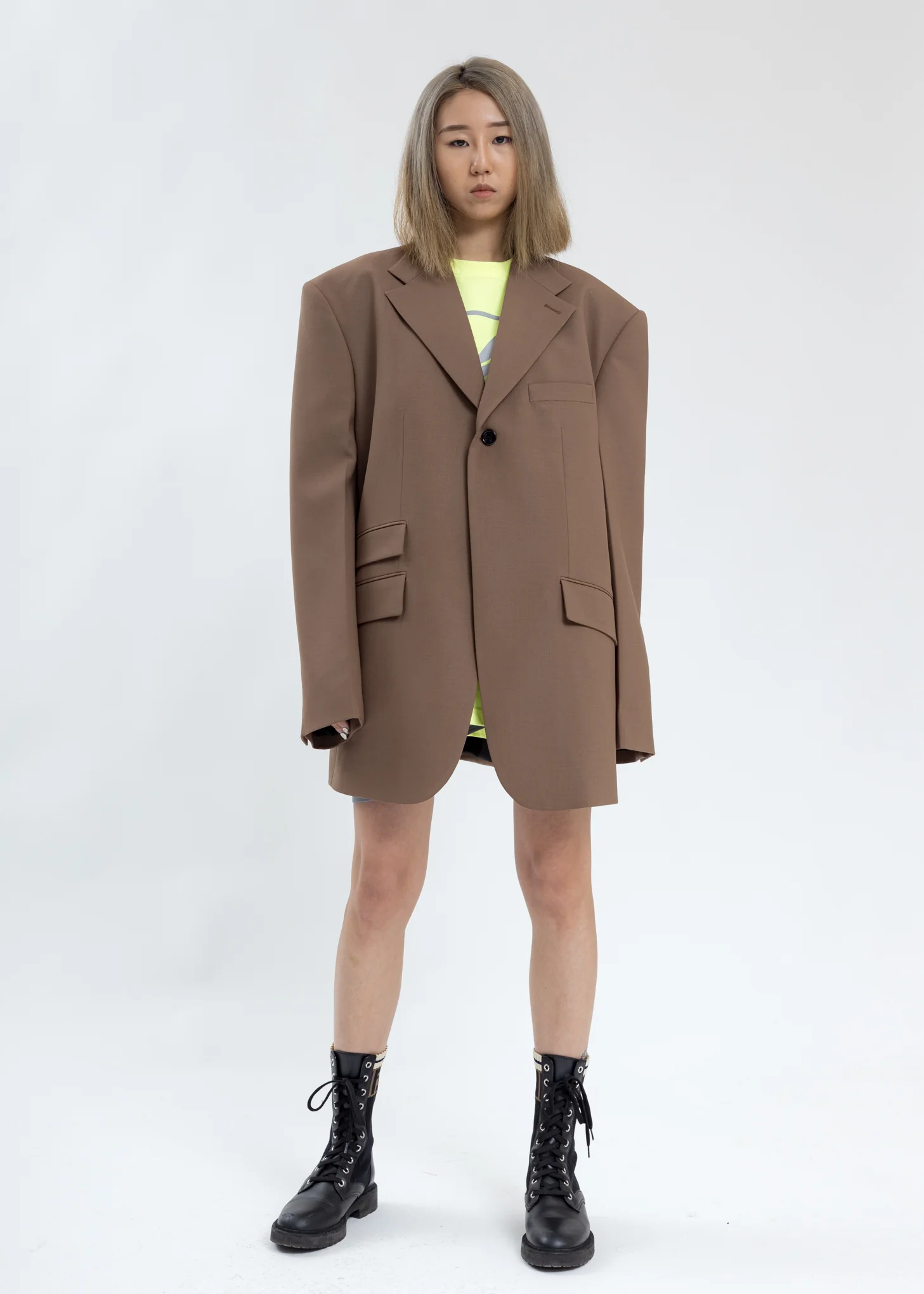 Brown Single Breasted Blazer