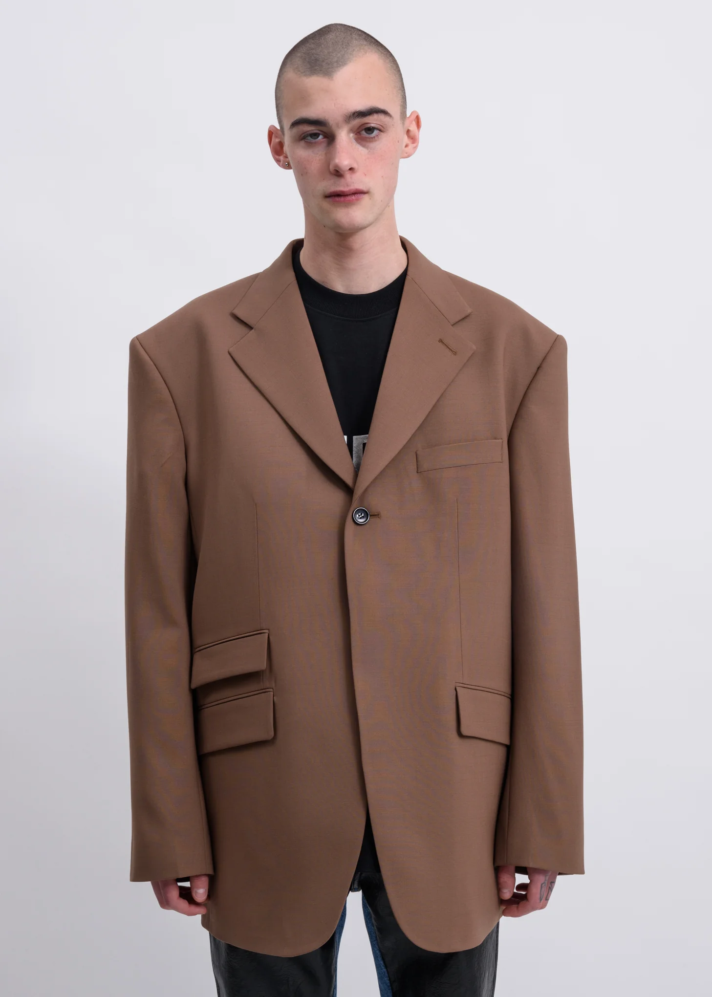 Brown Single Breasted Blazer