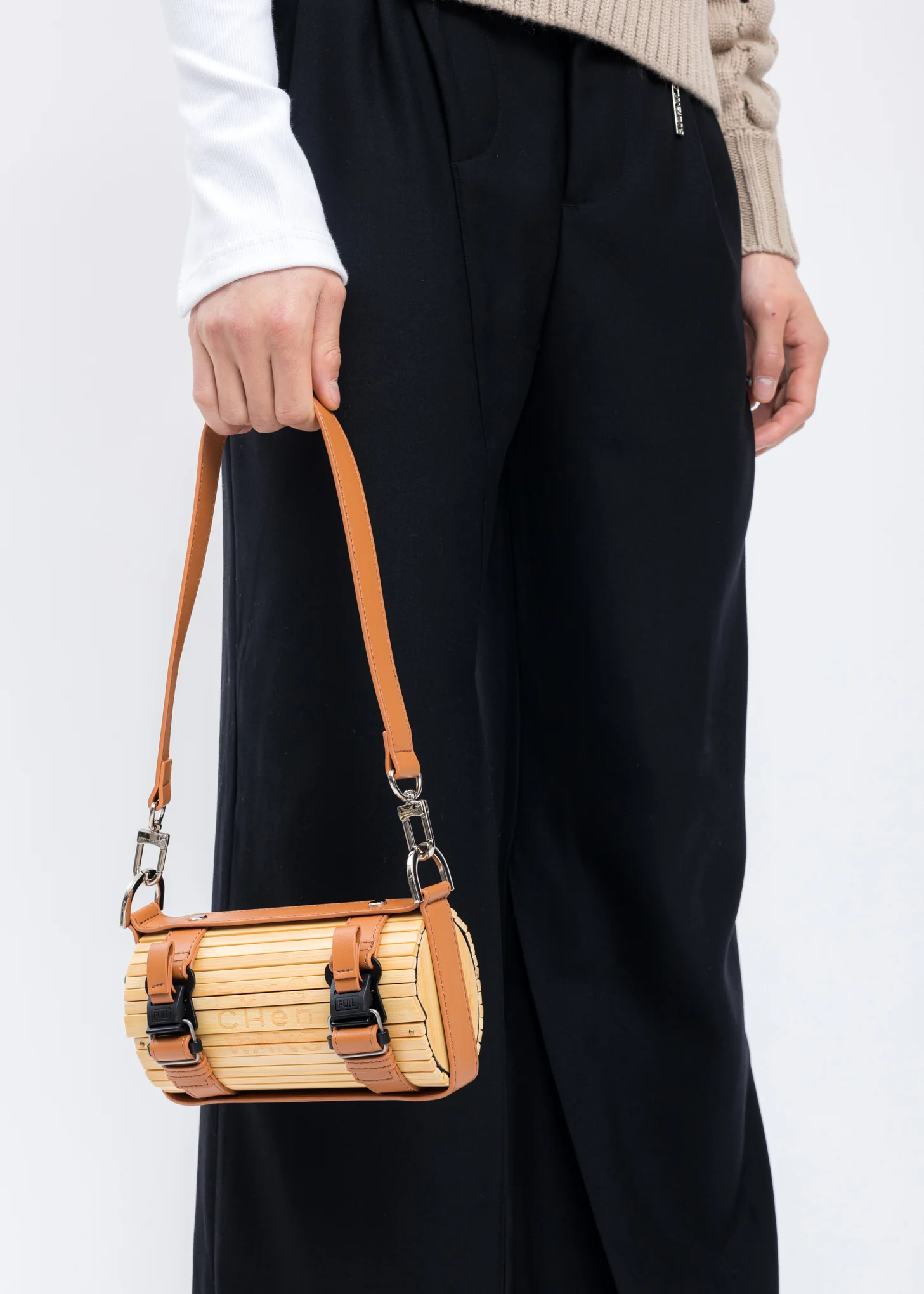 Brown Small Bamboo Bag - Image 3