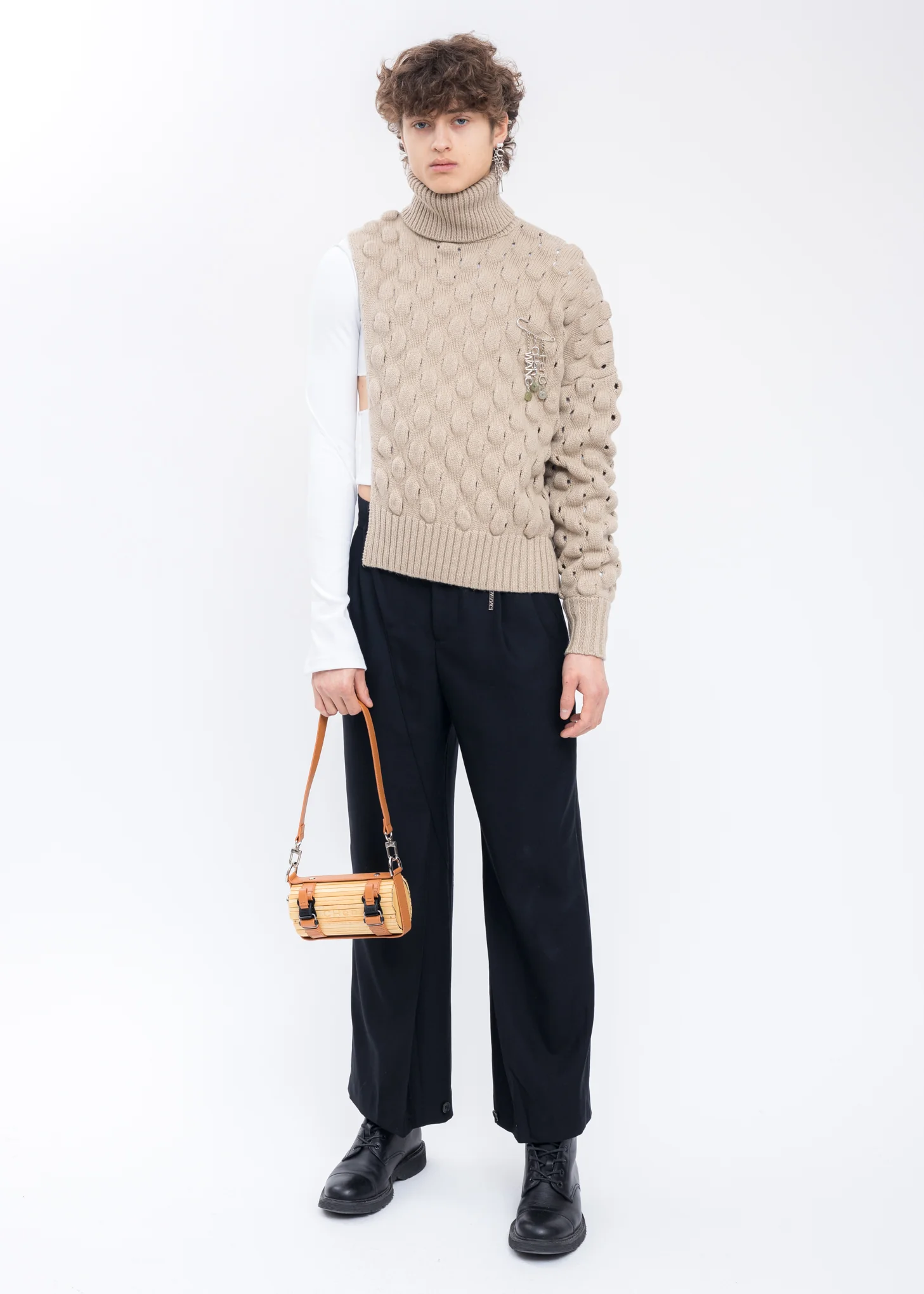 Brown Small Bamboo Bag - Image 6