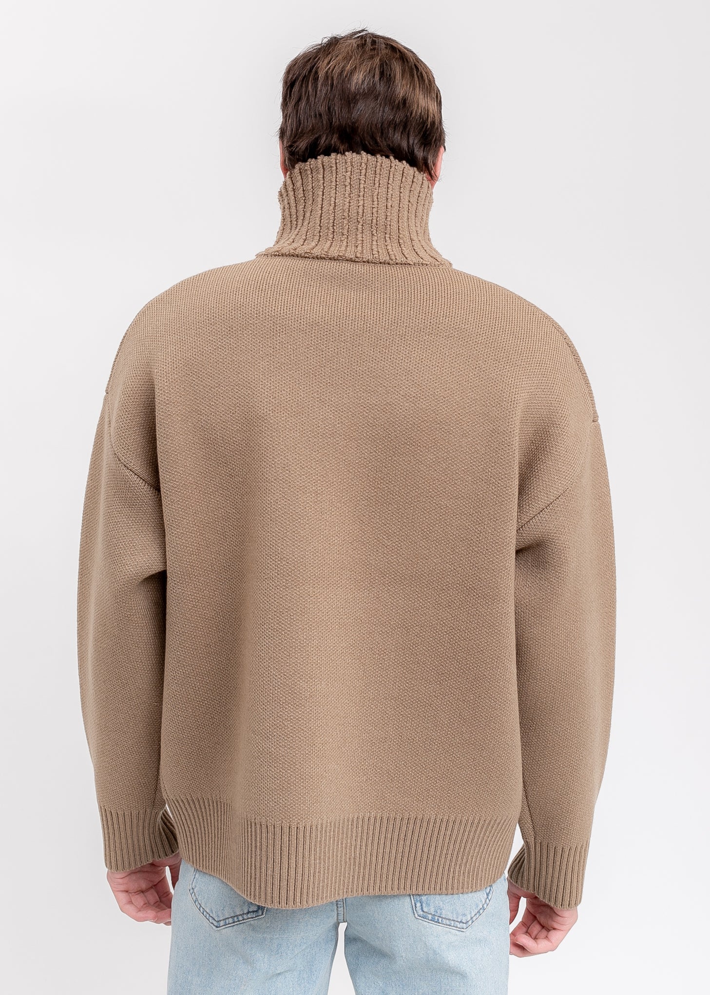 Brown Square Logo Pile Knit Jumper - Image 4