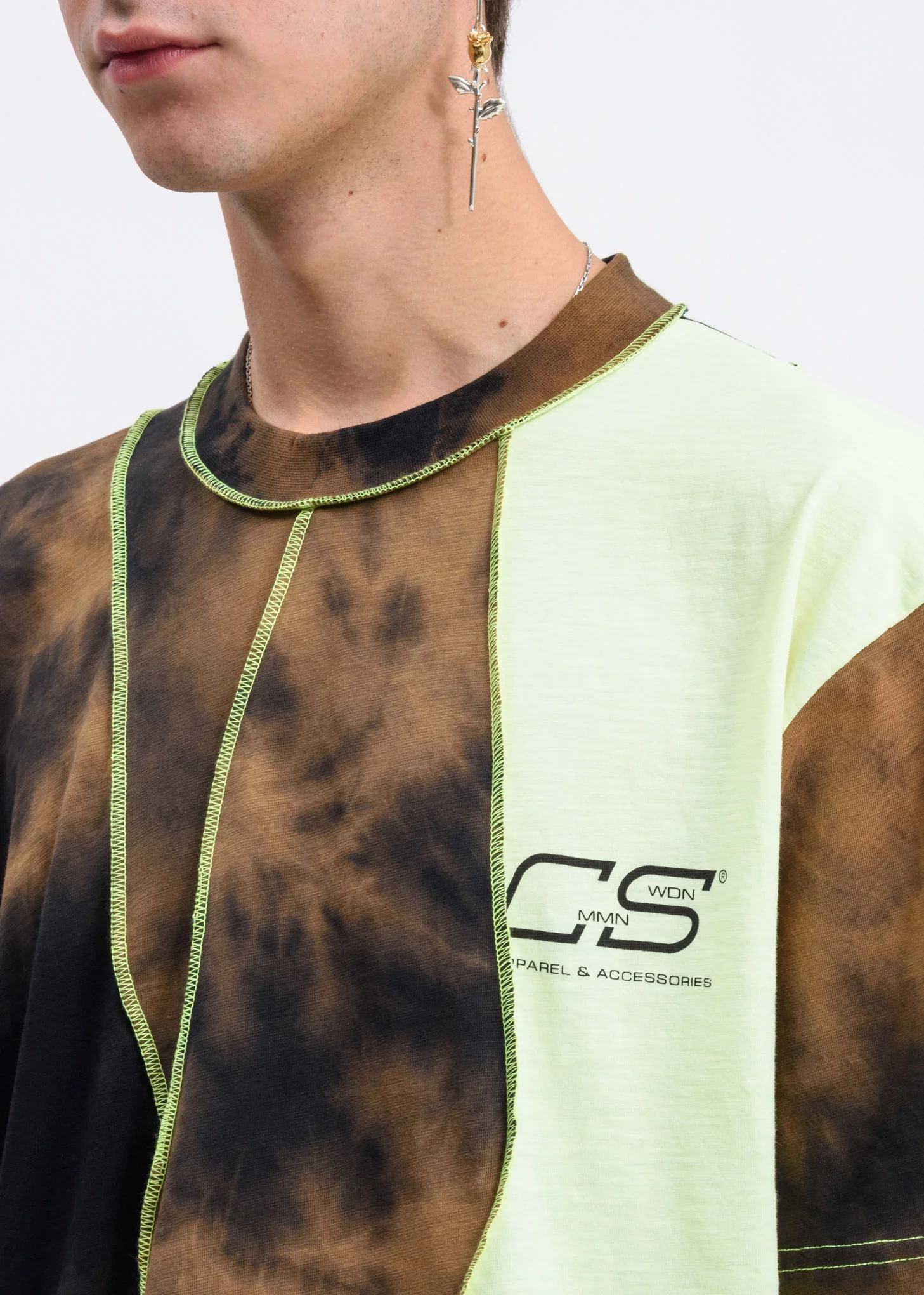 Brown Tie Dye Raz Knitted T-Shirt - Image 3