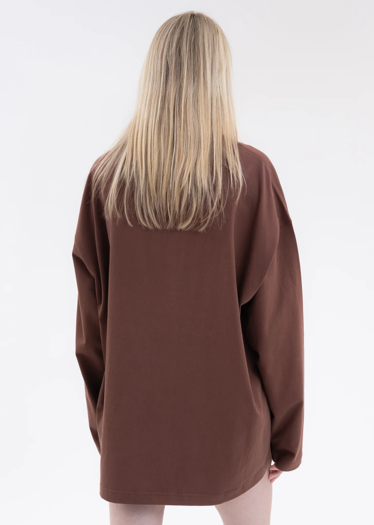 BROWN WE11DONE SIMPLE LOGO LONG-SLEEVED T-SHIRT - Image 3