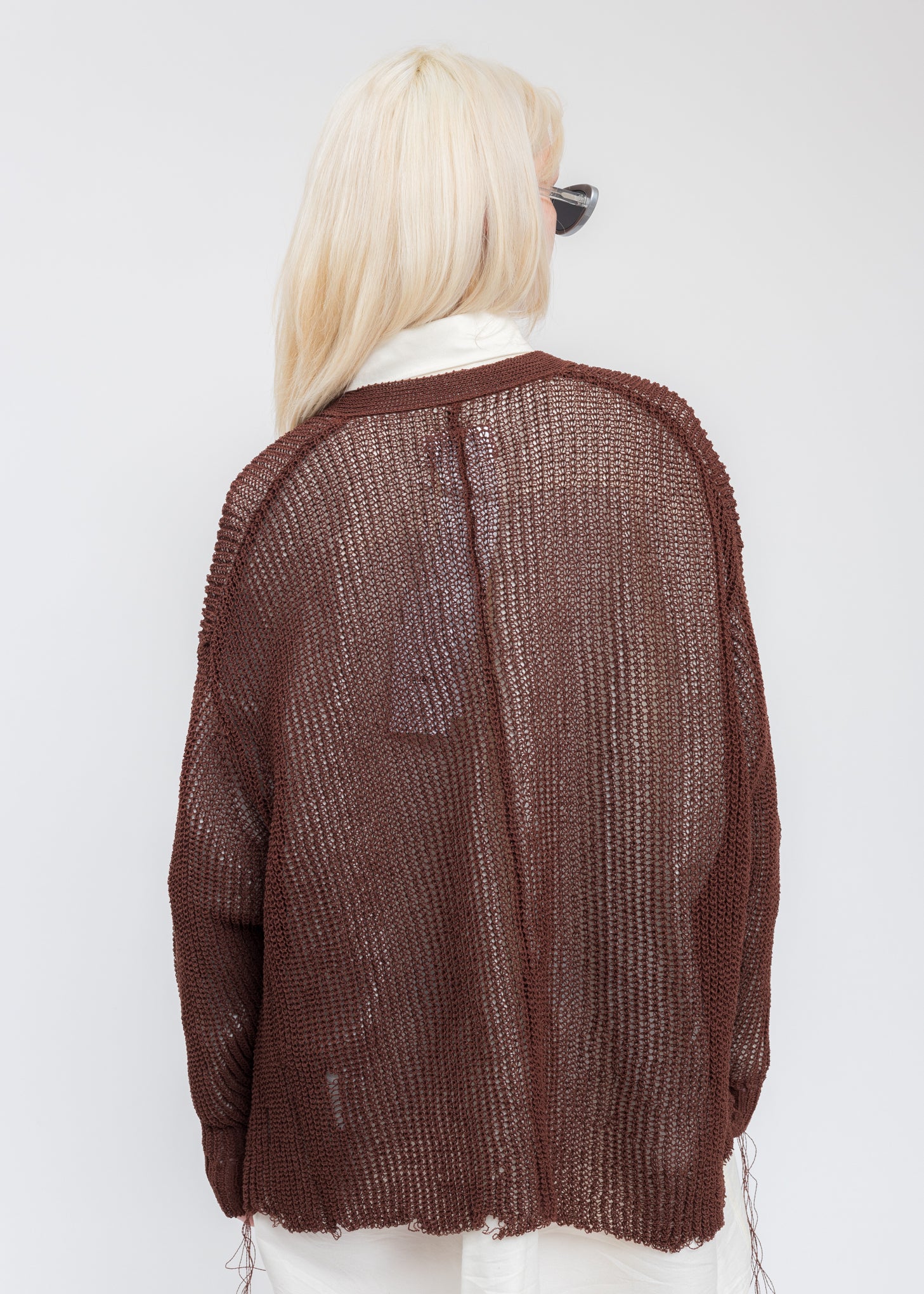 Brown WOOD YARN Cardigan - Image 4