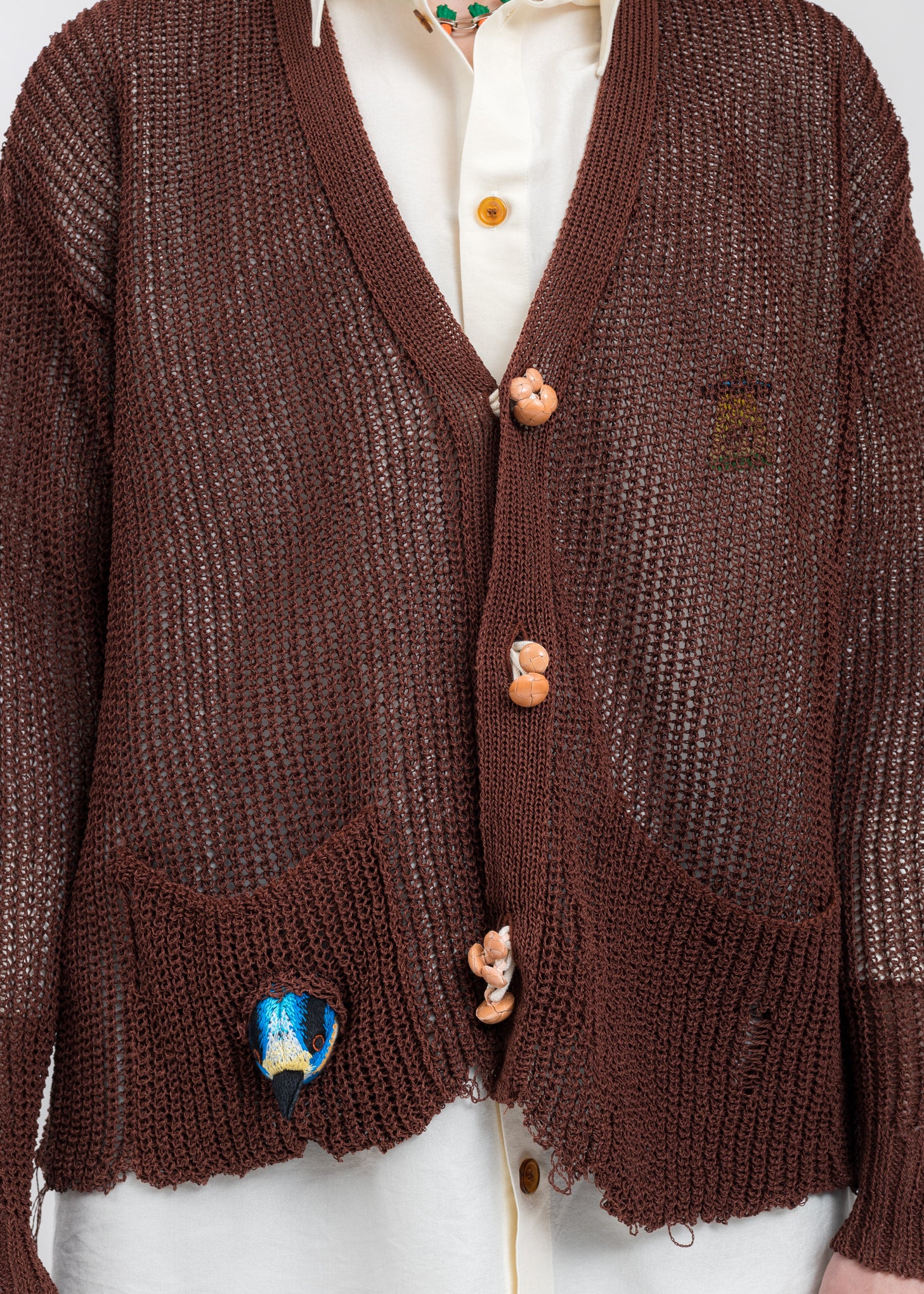 Brown WOOD YARN Cardigan - Image 2