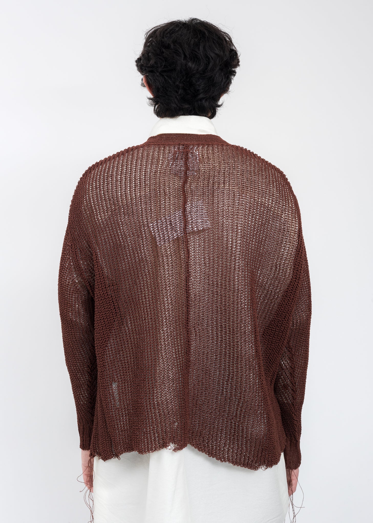 Brown WOOD YARN Cardigan - Image 4