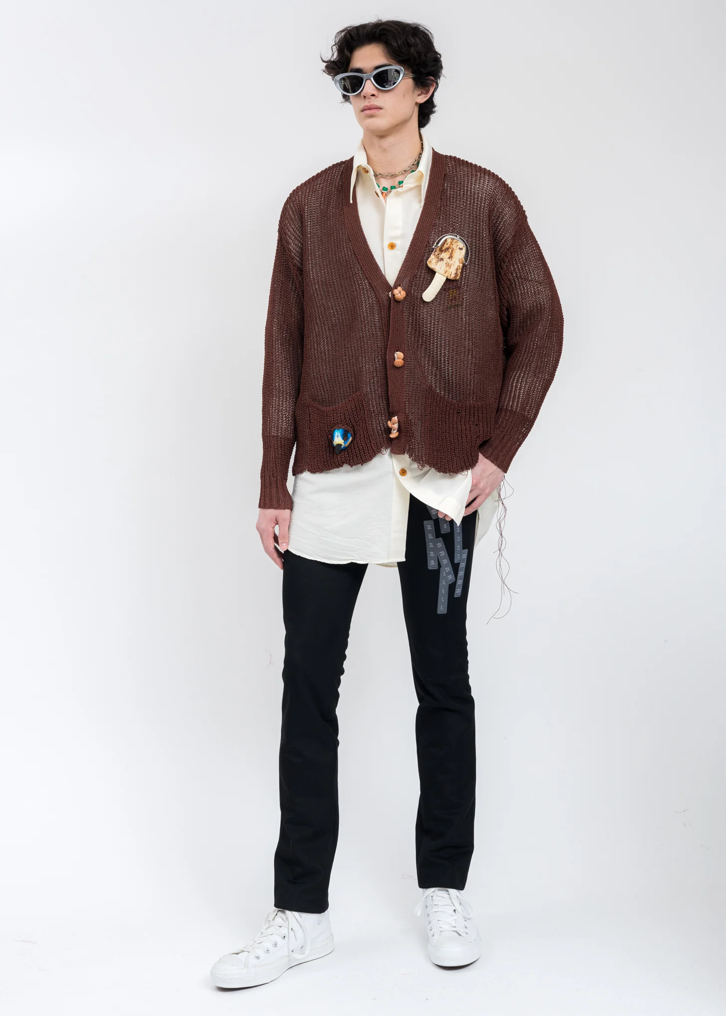 Brown WOOD YARN Cardigan - Image 6