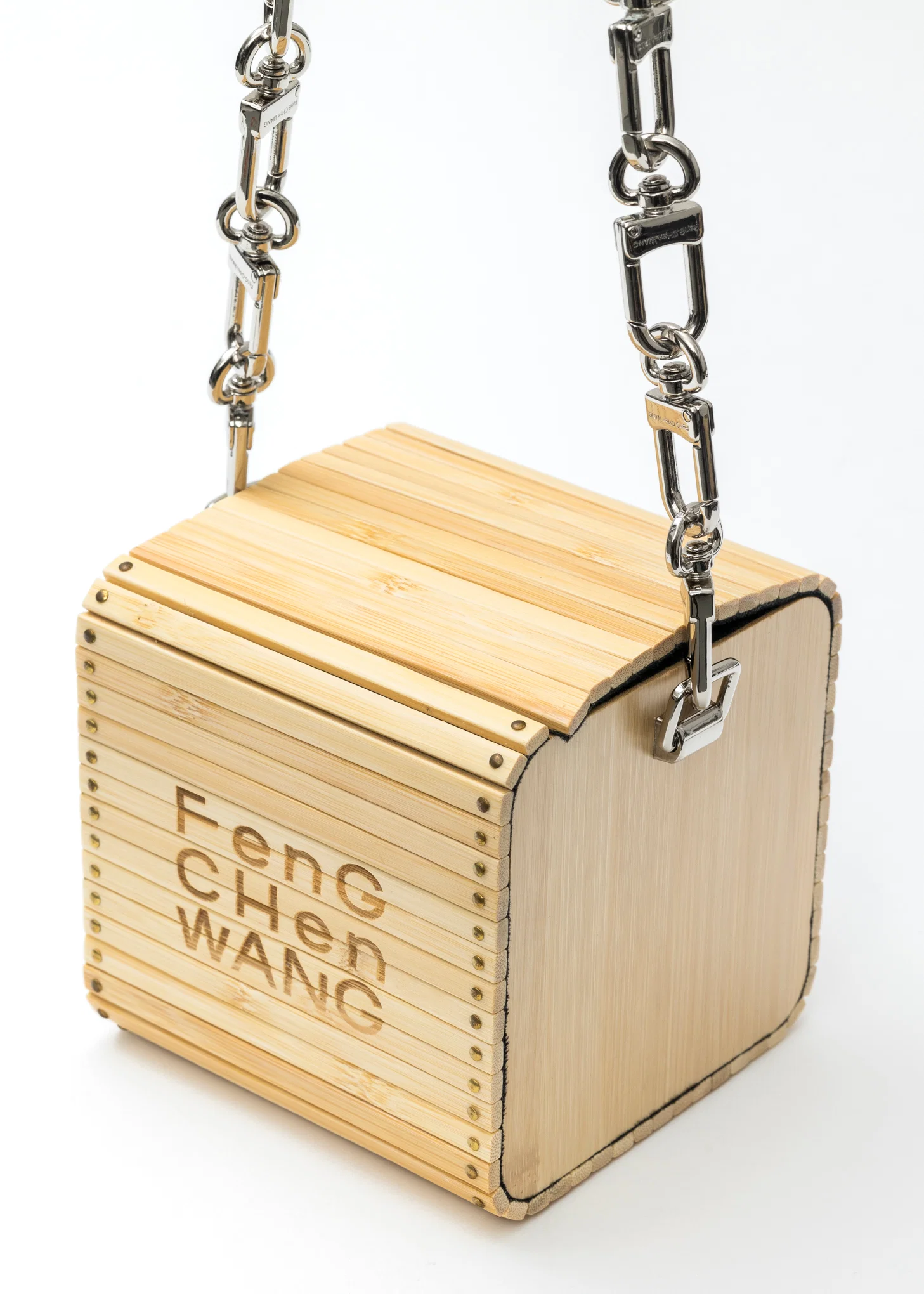 BUCKLE CHAIN SQUARE BAMBOO BAG - Image 4