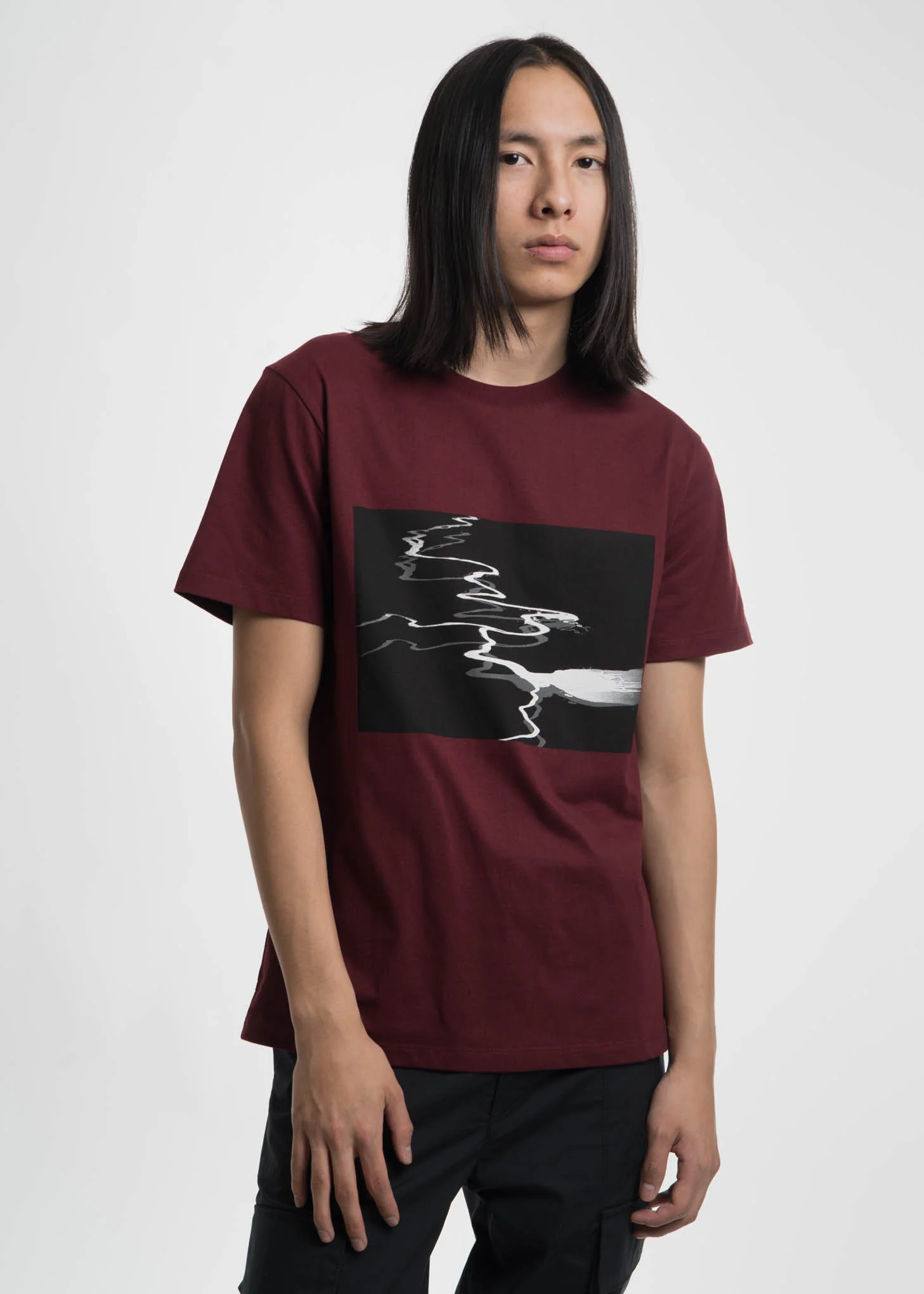 Burgundy Morella River Print T-Shirt