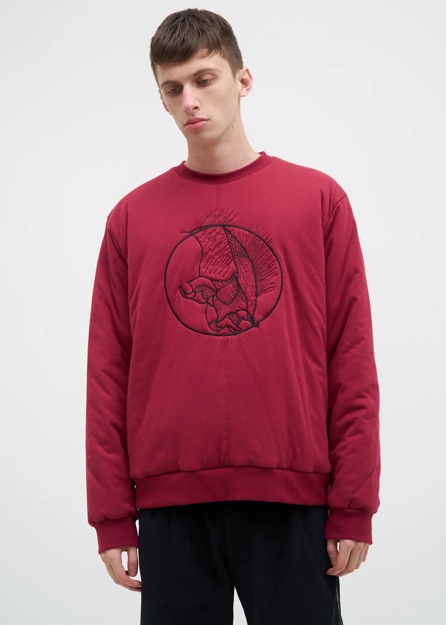Burgundy Padded Totenfliege Crewneck