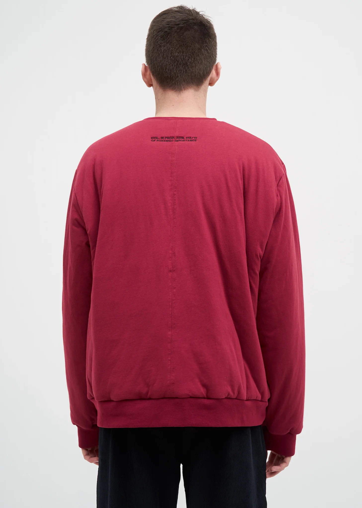 Burgundy Padded Totenfliege Crewneck - Image 3