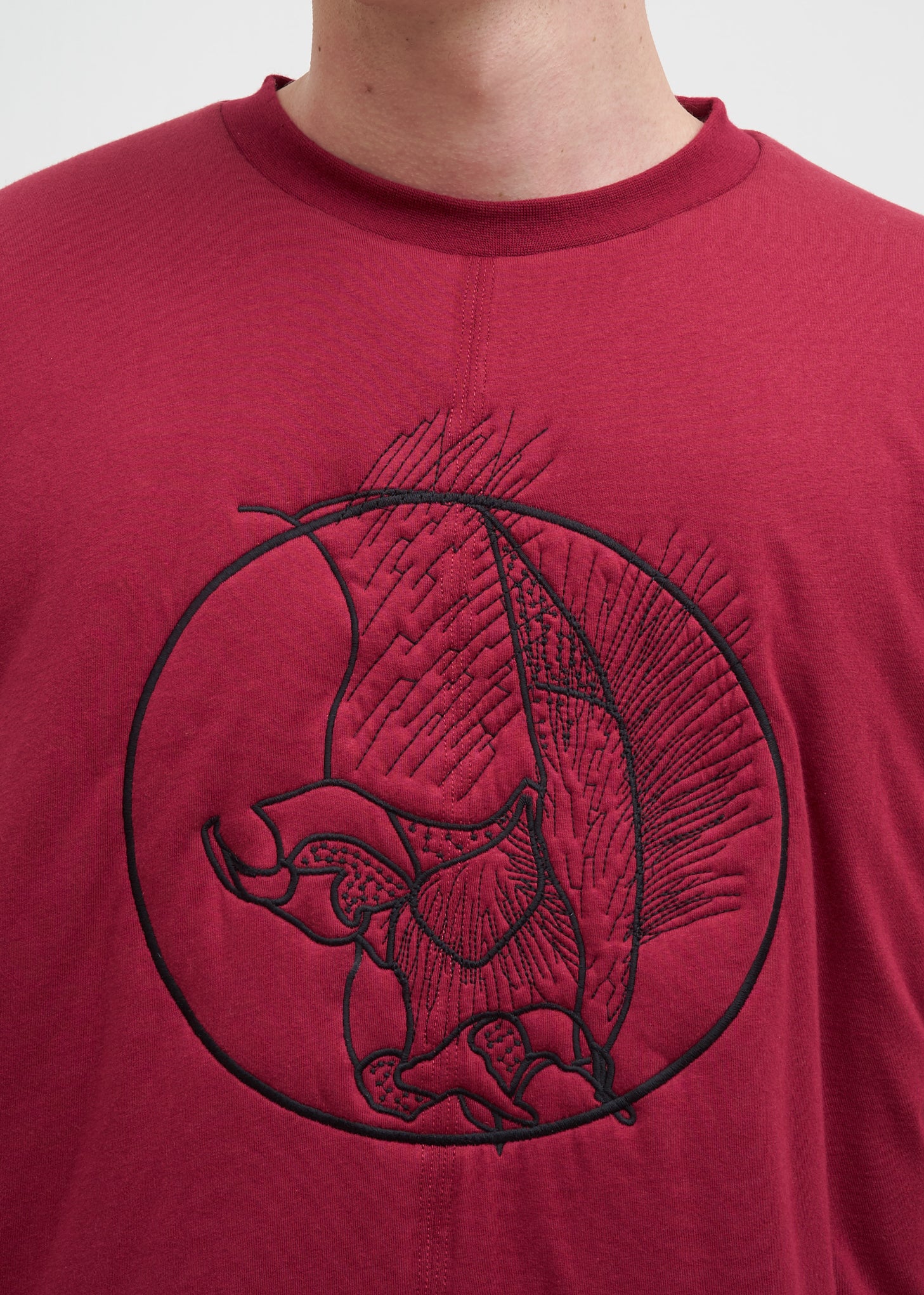 Burgundy Padded Totenfliege Crewneck - Image 4
