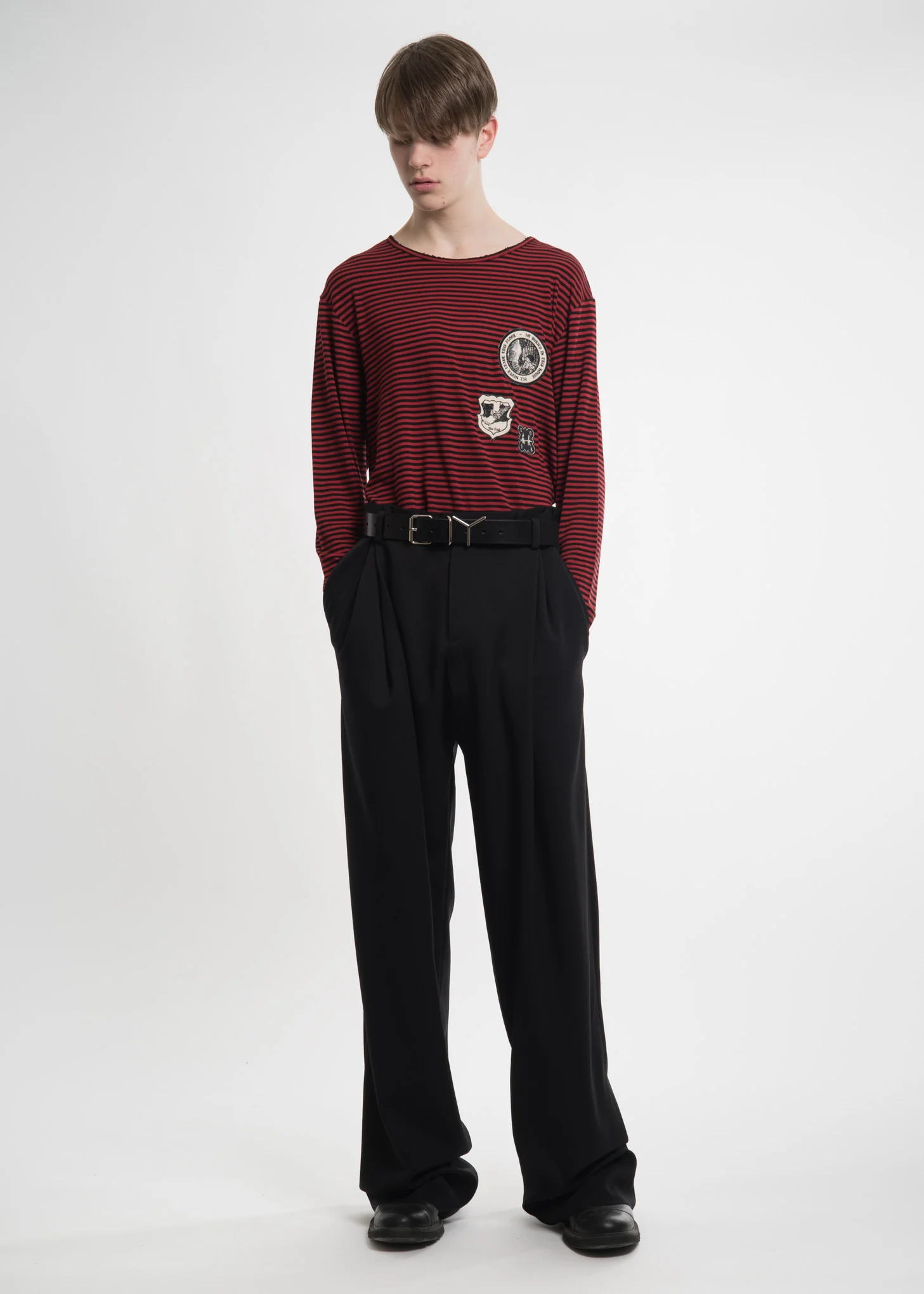 Burgundy Striped L/S T-Shirt - Image 3