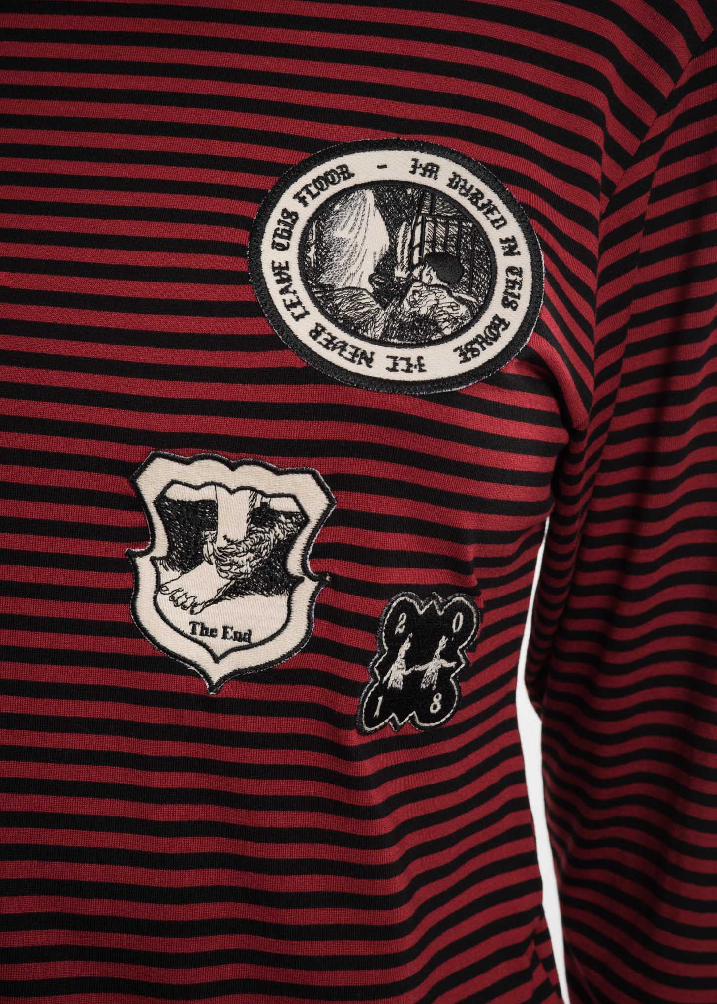 Burgundy Striped L/S T-Shirt - Image 5
