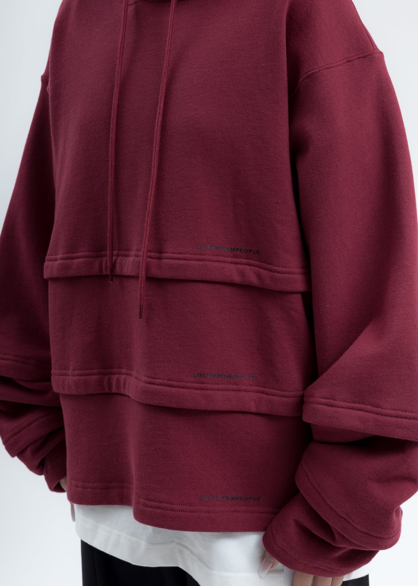 Burgundy Triple Layer Hoodies - Image 3
