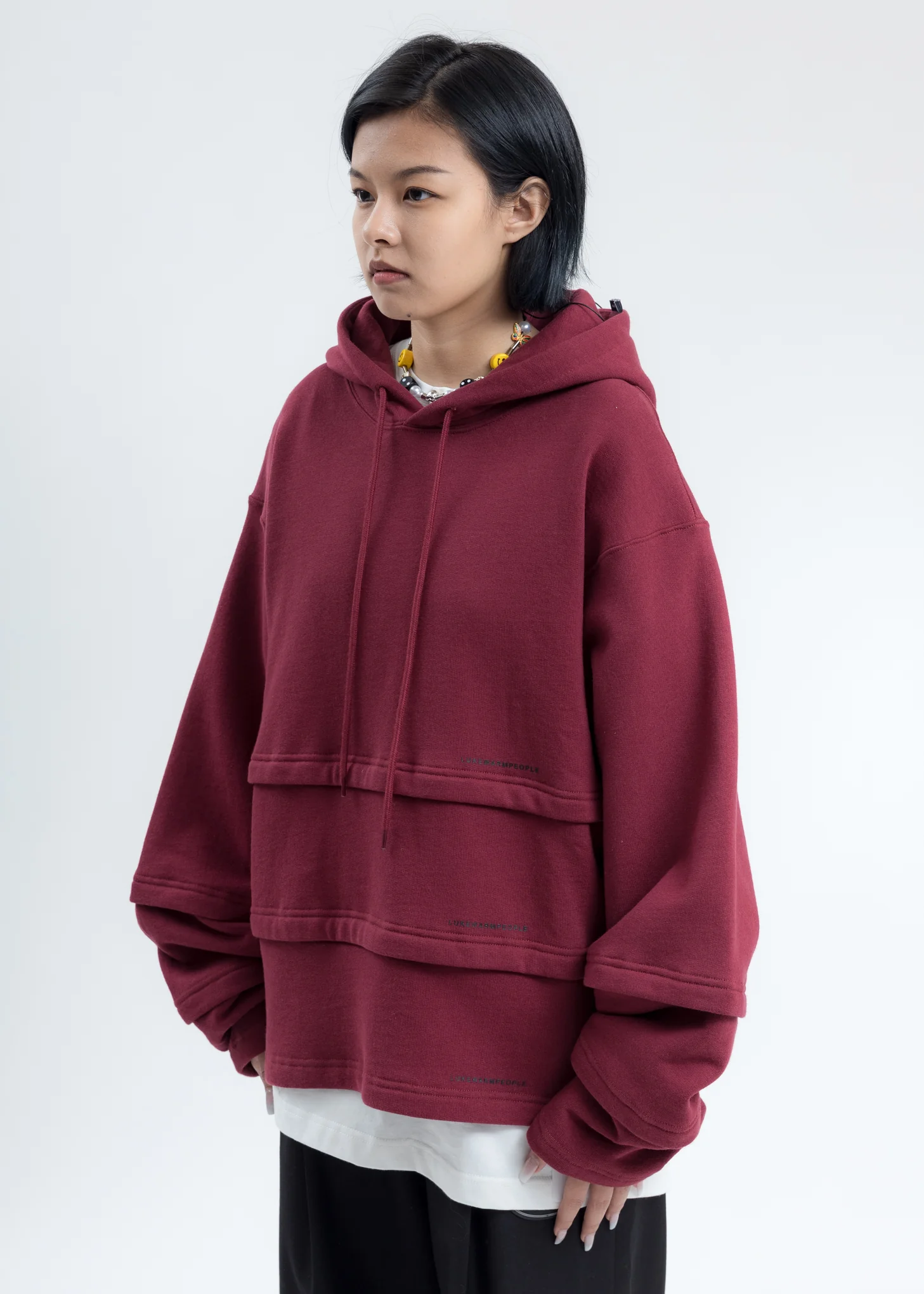 Burgundy Triple Layer Hoodies - Image 4
