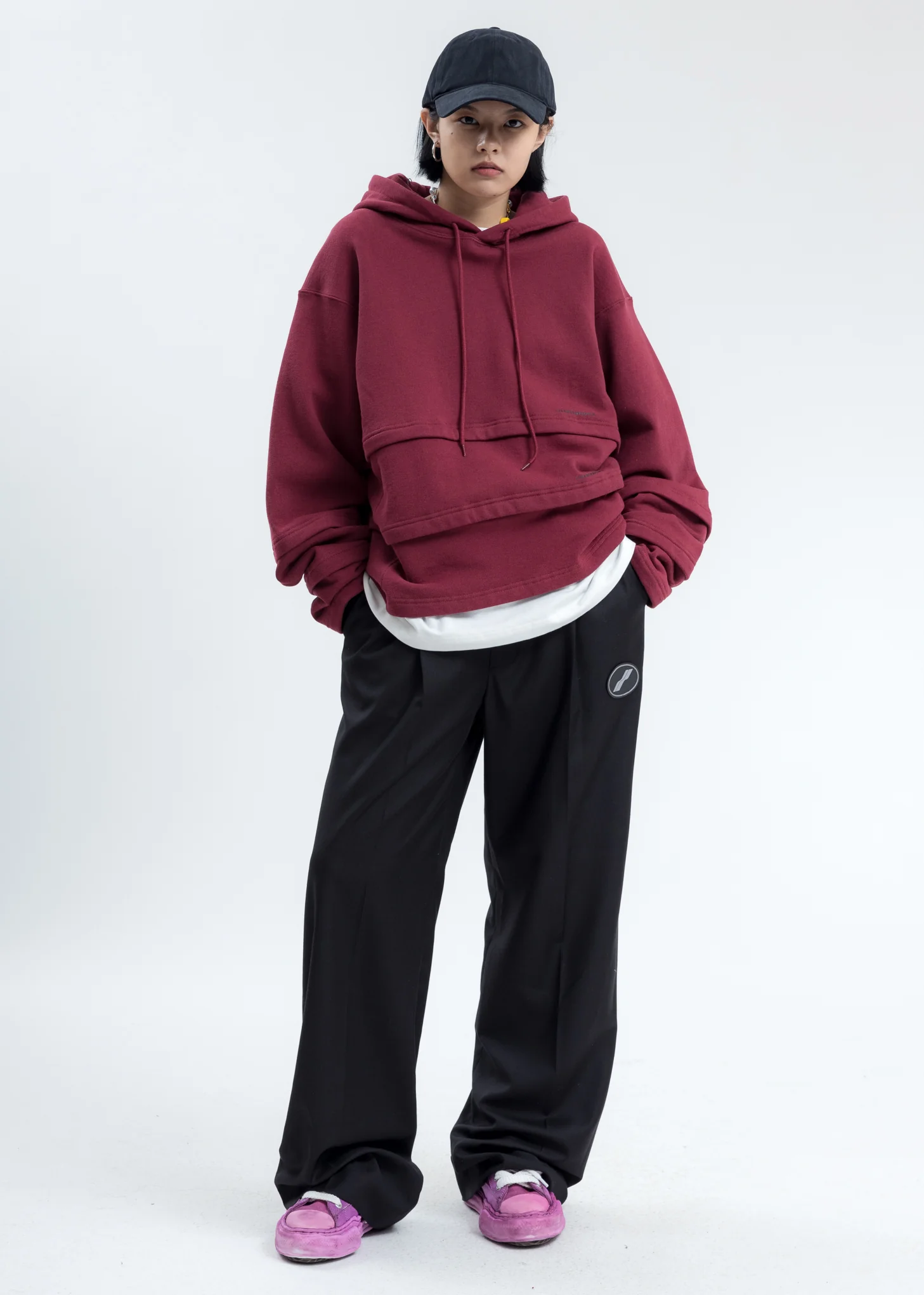 Burgundy Triple Layer Hoodies - Image 6