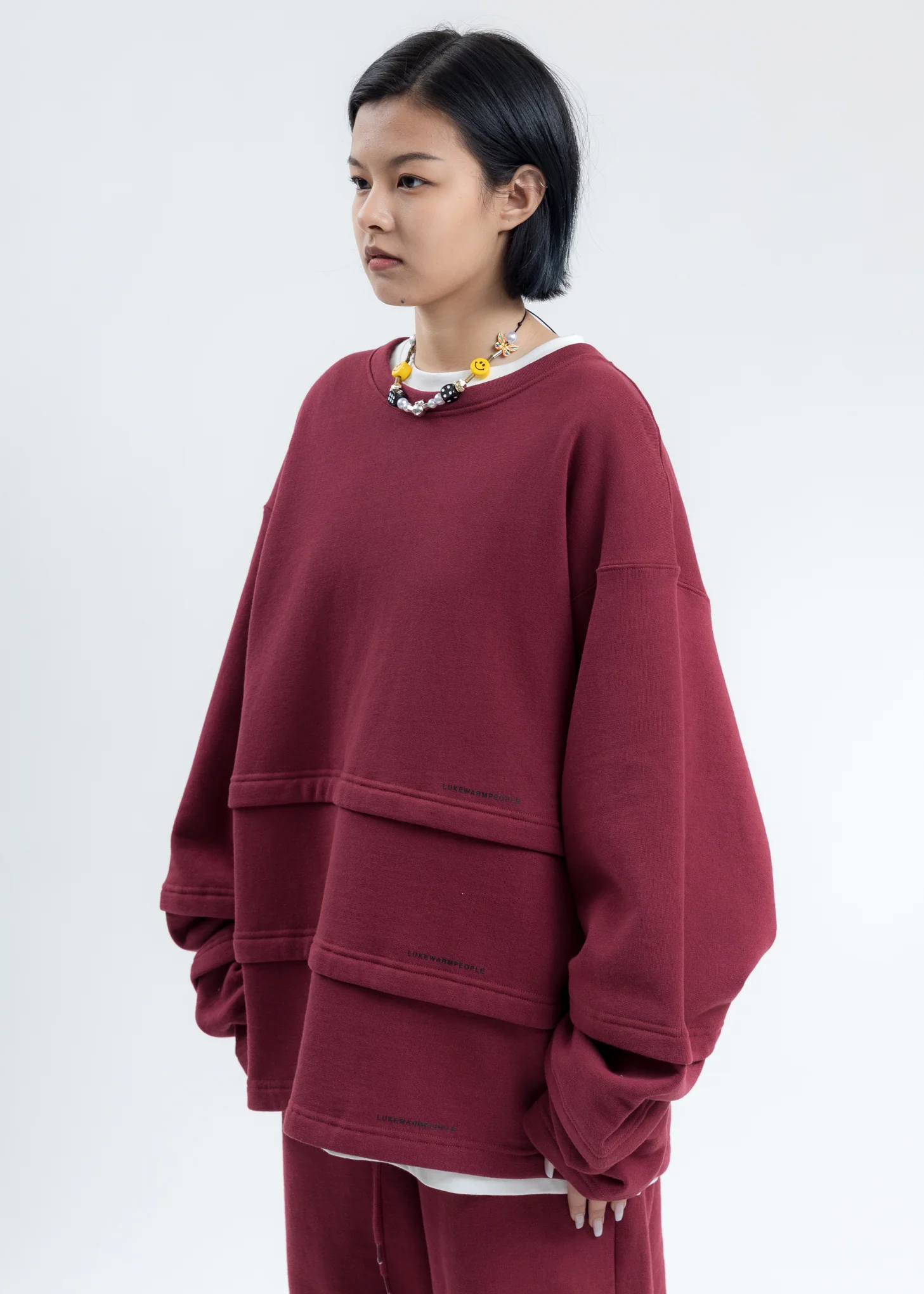 Burgundy Triple Layer Sweatshirt - Image 2