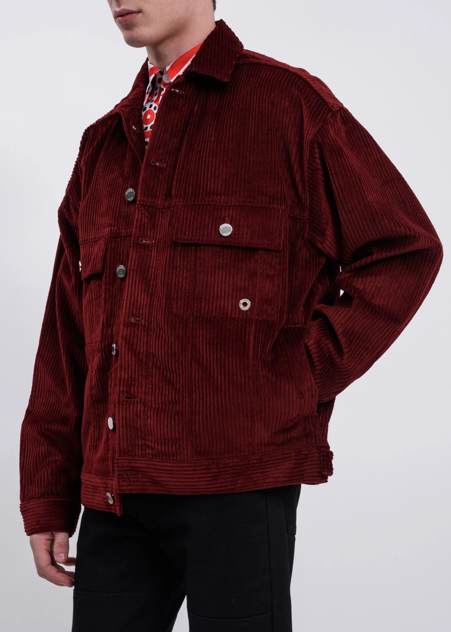 Burgundy Vertige Corduroy Jacket - Image 2